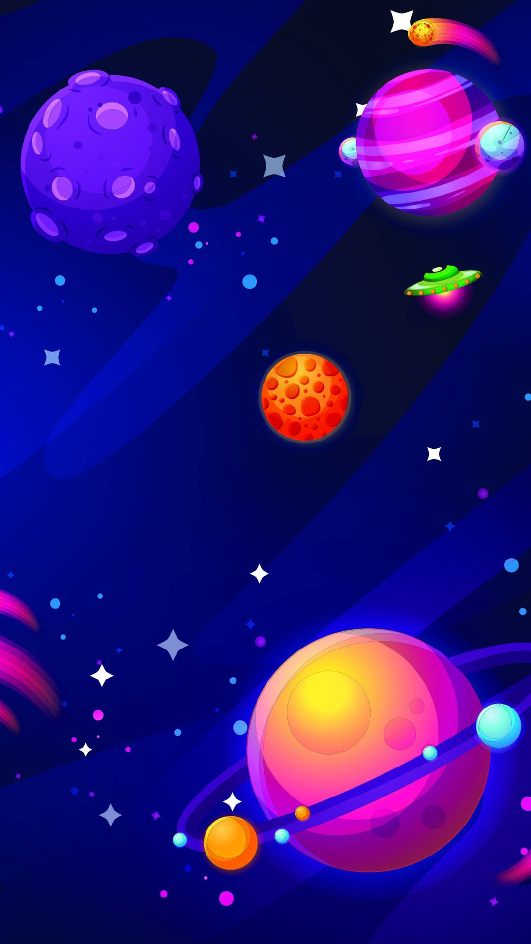 Ufo Planets Space Phone Background
