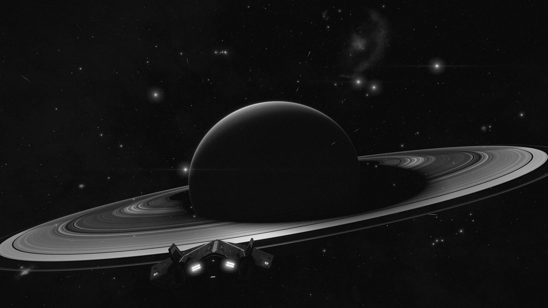 Ufo Saturn Monochrome 4k Background