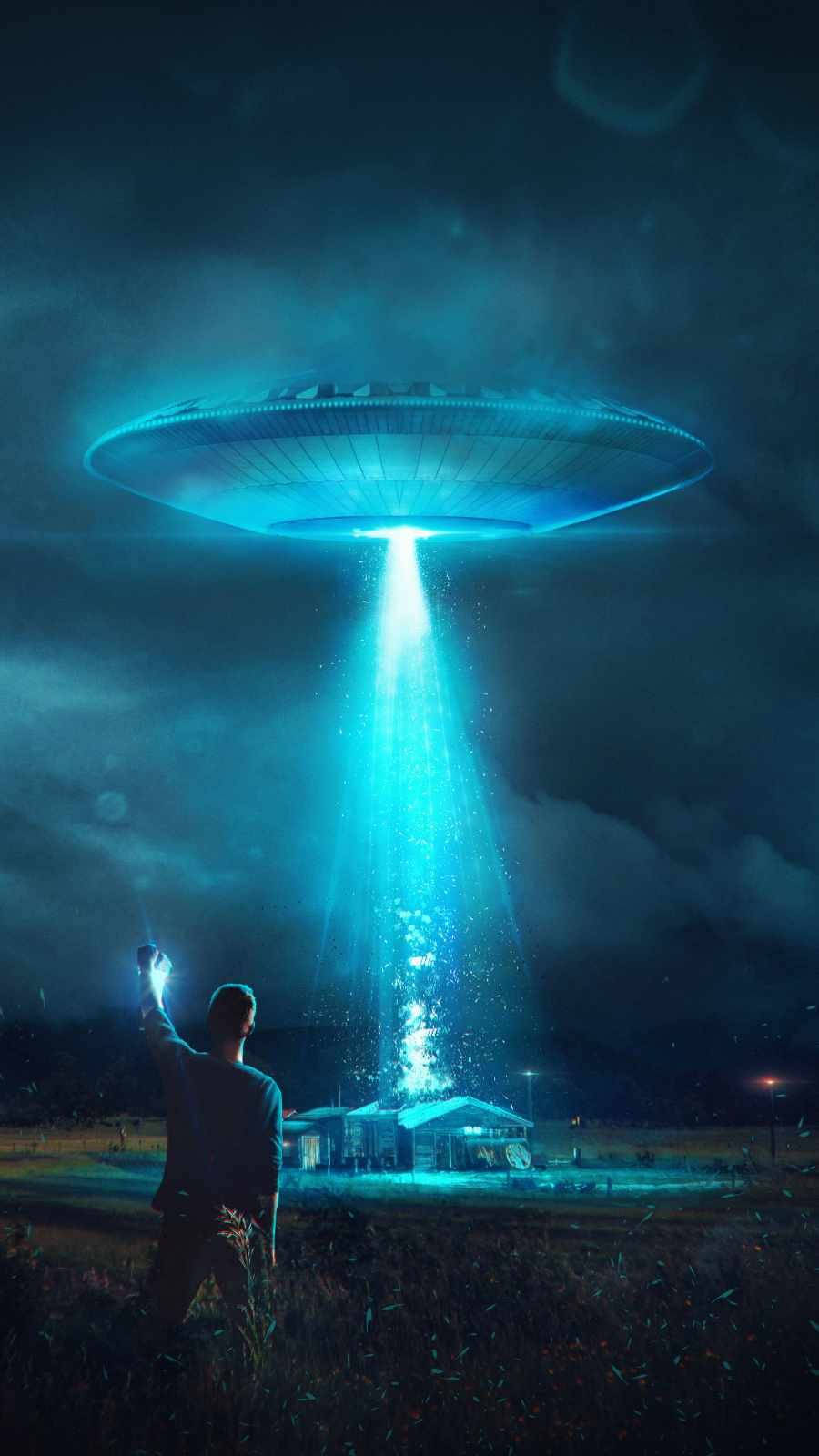 Ufo Taking House Background