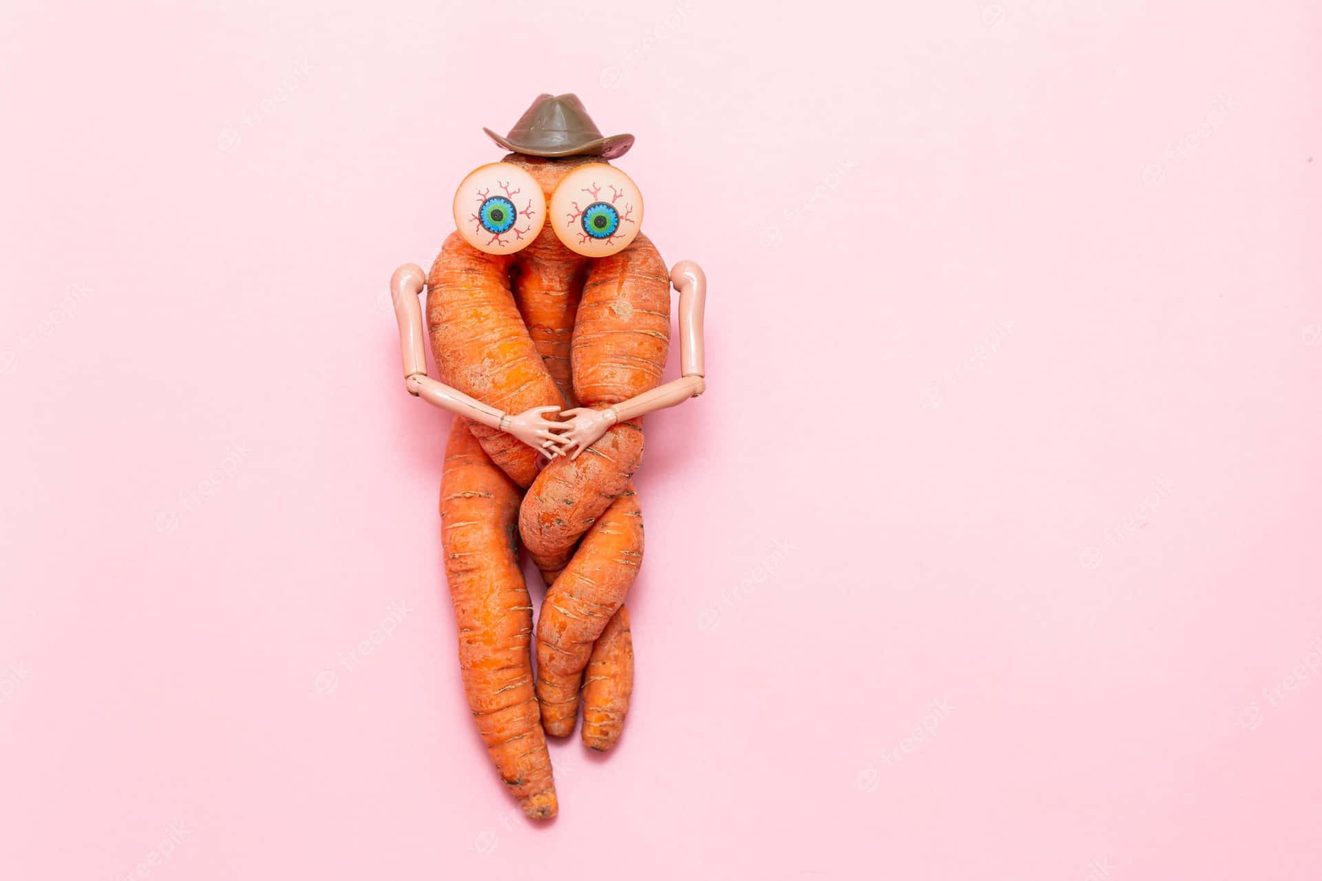 Ugly Funny Carrot Pink Background