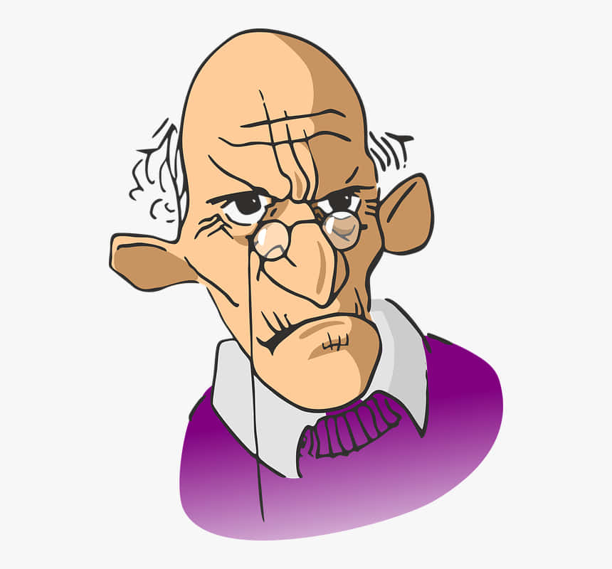 Ugly Grandfather Cartoon Funny Background