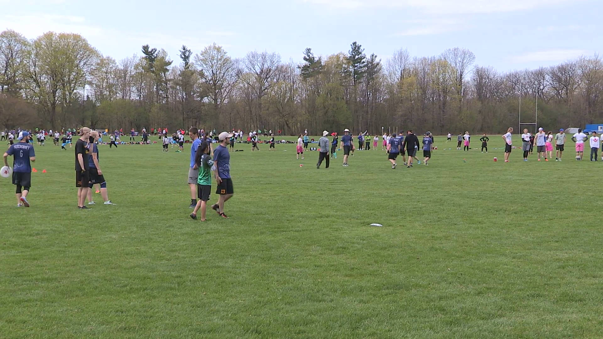 Ultimate Frisbee Players Get Together Background