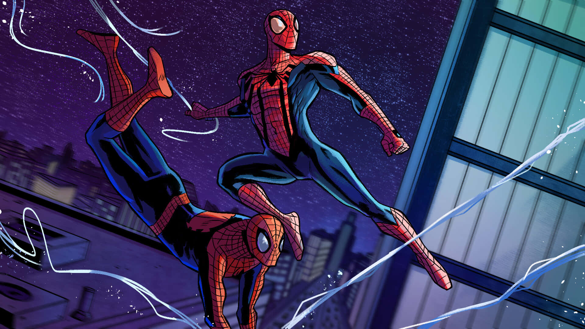 Ultimate Spider-man Swinging High Background