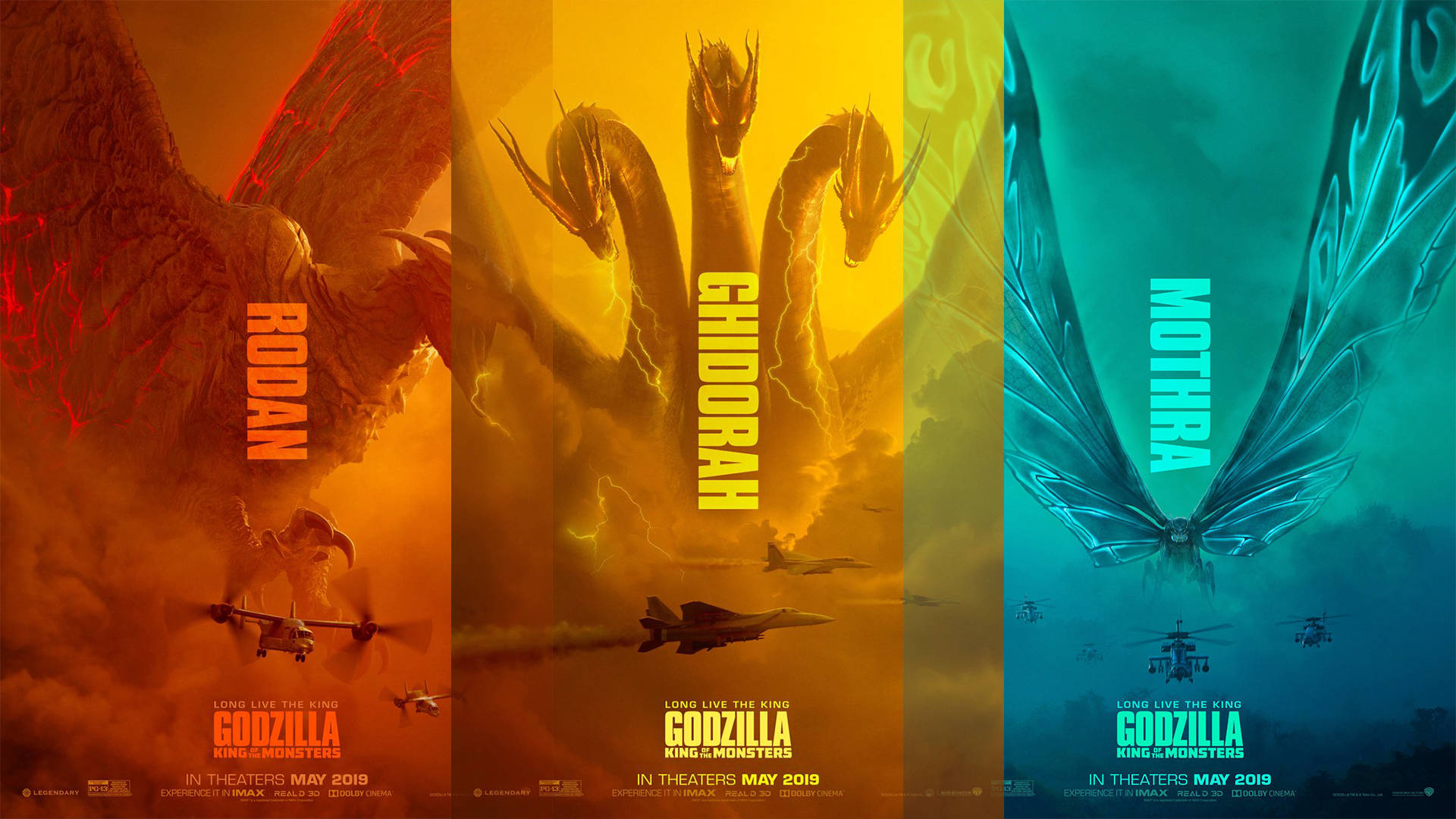 Ultra Hd Three Beasts Of Godzilla King Of The Monsters Background