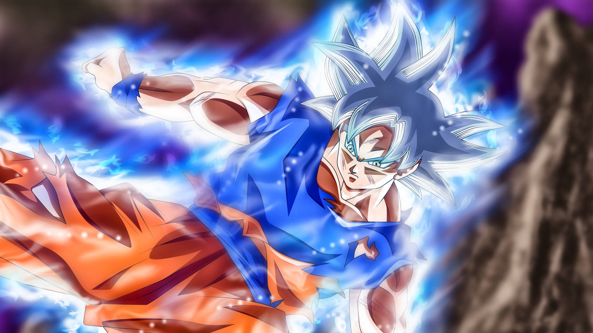 Ultra Instinct Goku Grey Hair Background
