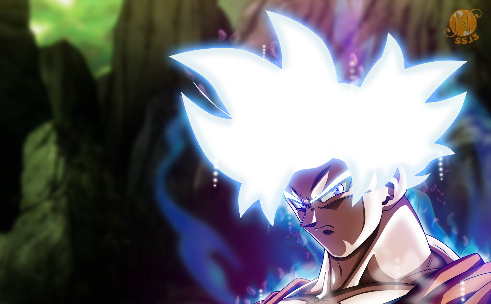 Ultra Instinct Goku Luminous Hair Background