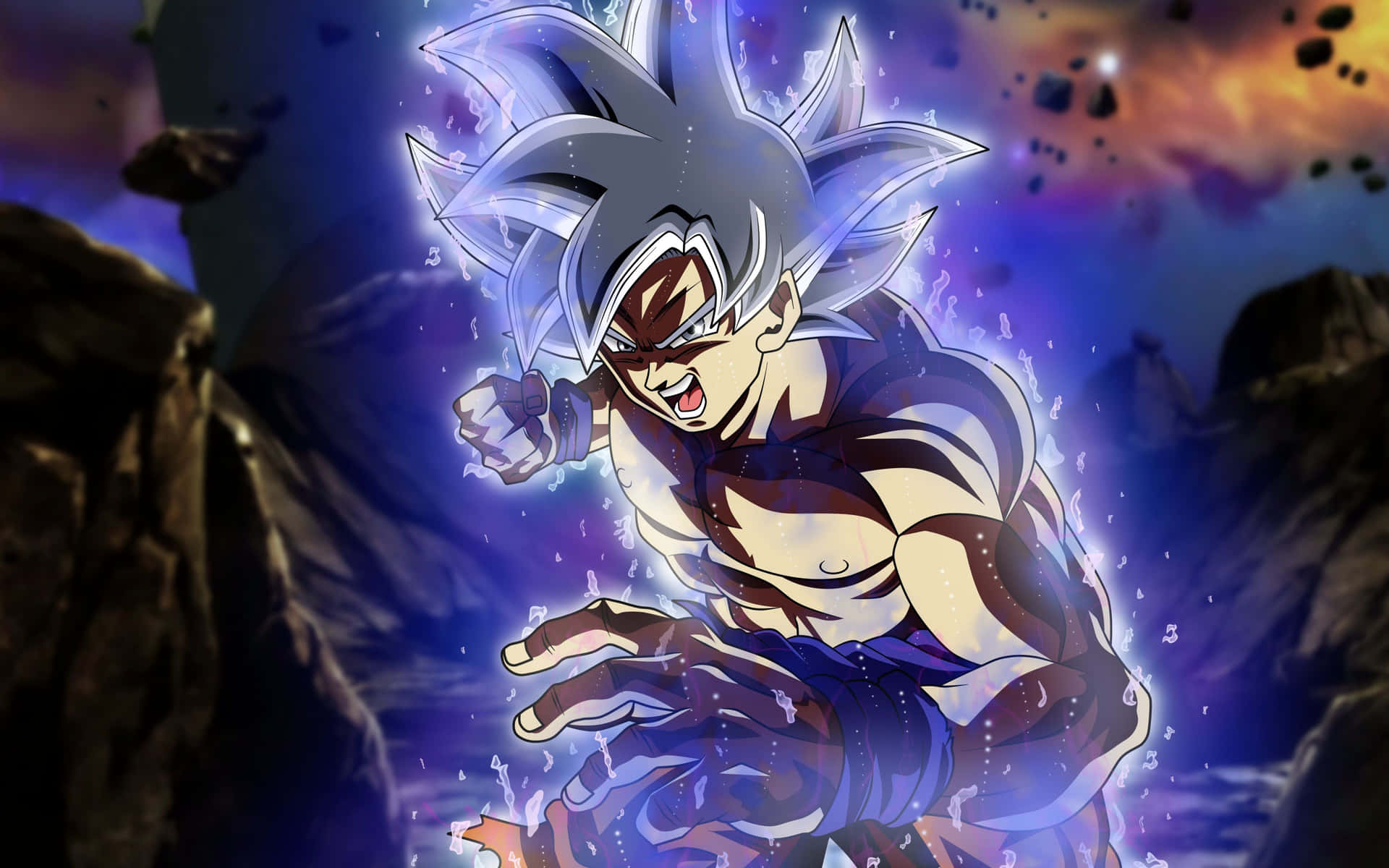 Ultra Instinct Goku Power Up Background