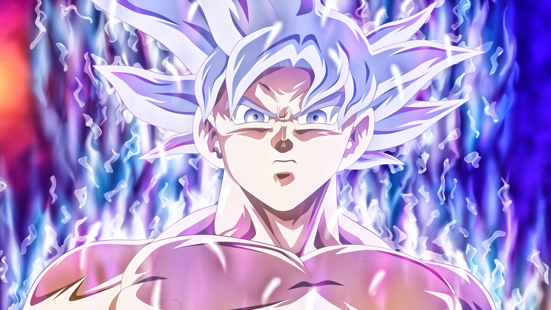 Ultra Instinct Goku Silver Hair Background