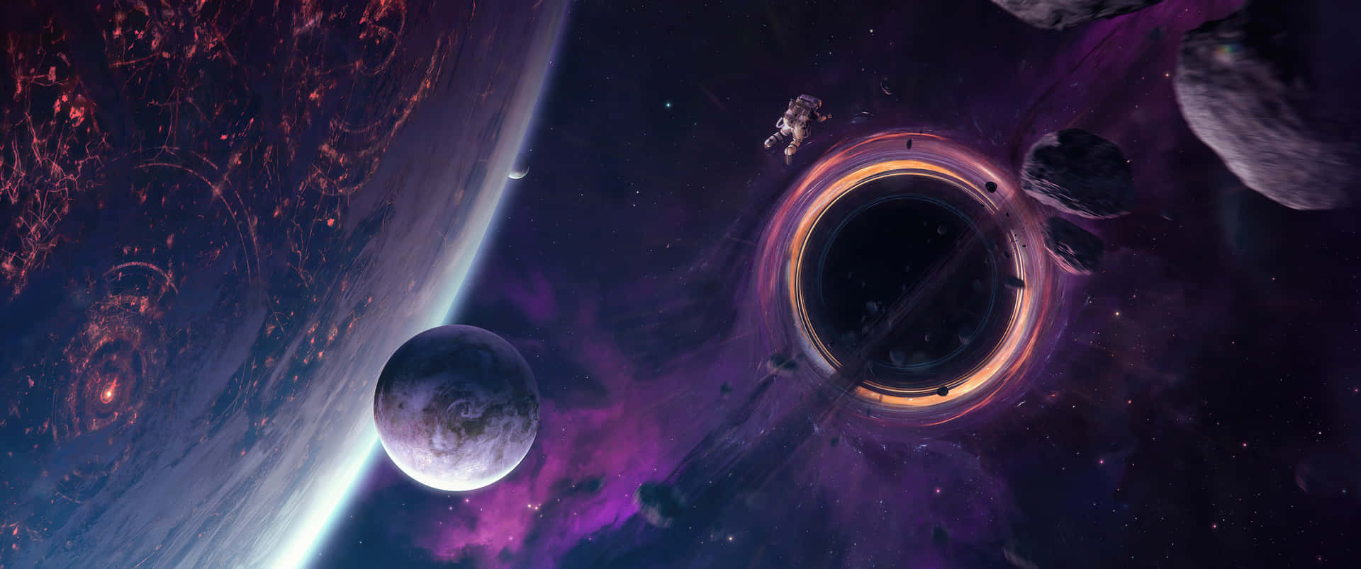 Ultra Wide 3440 X 1440 Space Hole Background