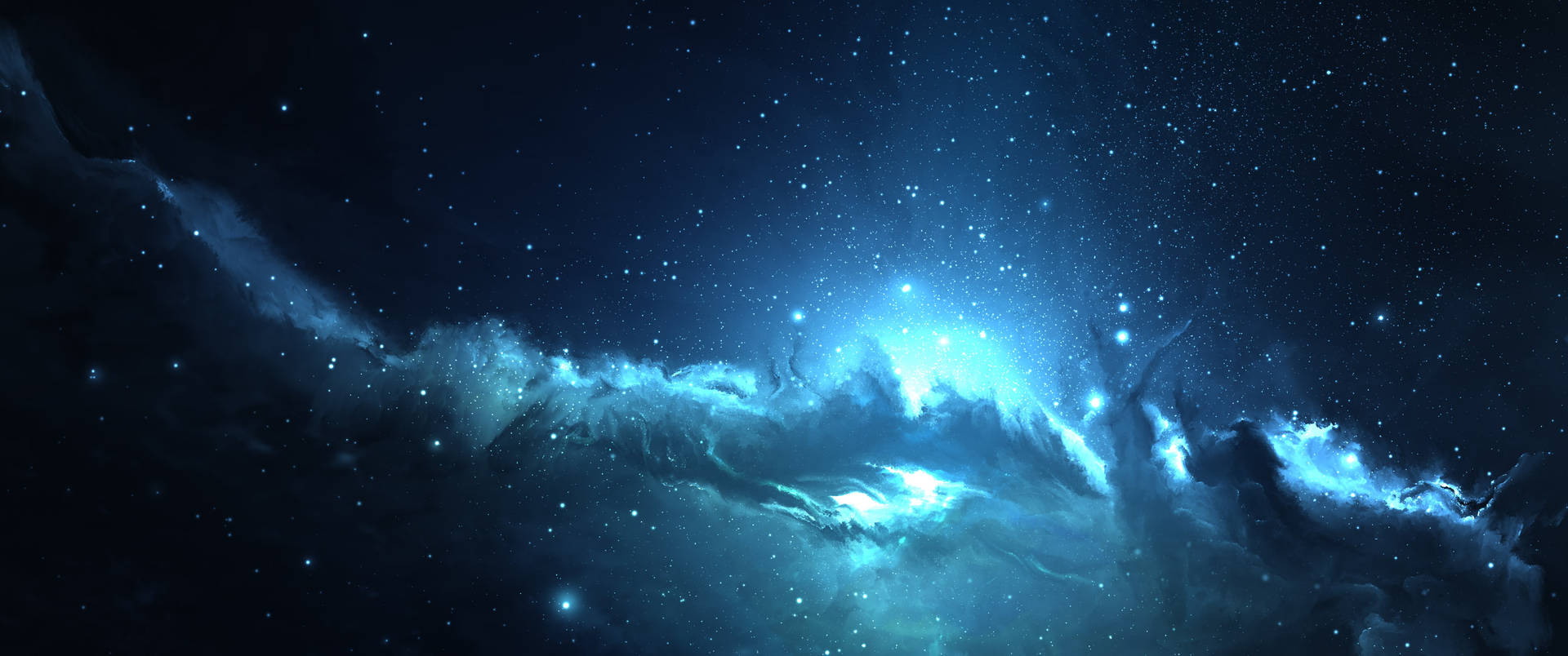 Ultra Wide 4k Blue Nebula