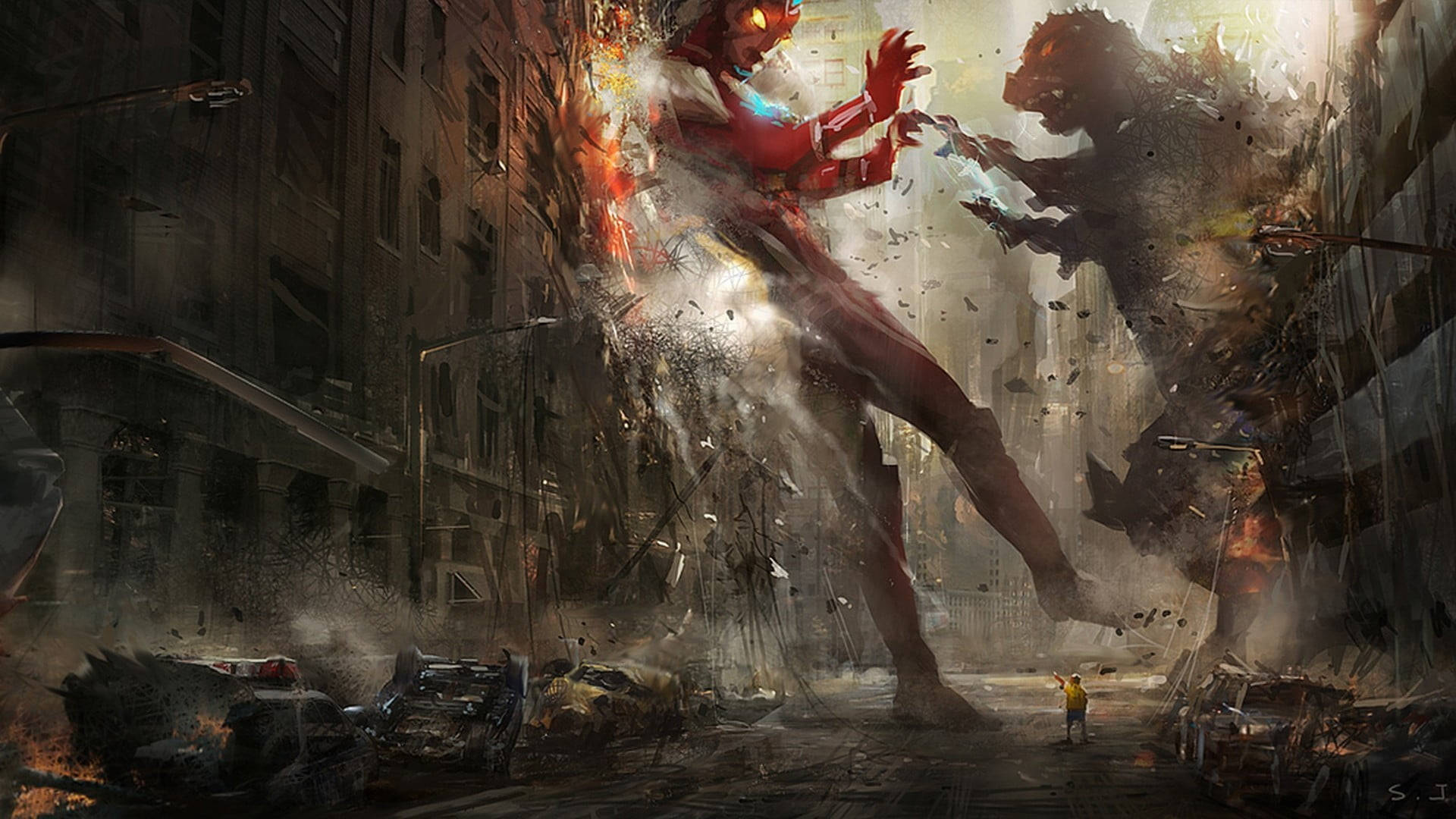 Ultraman Versus Godzilla Background