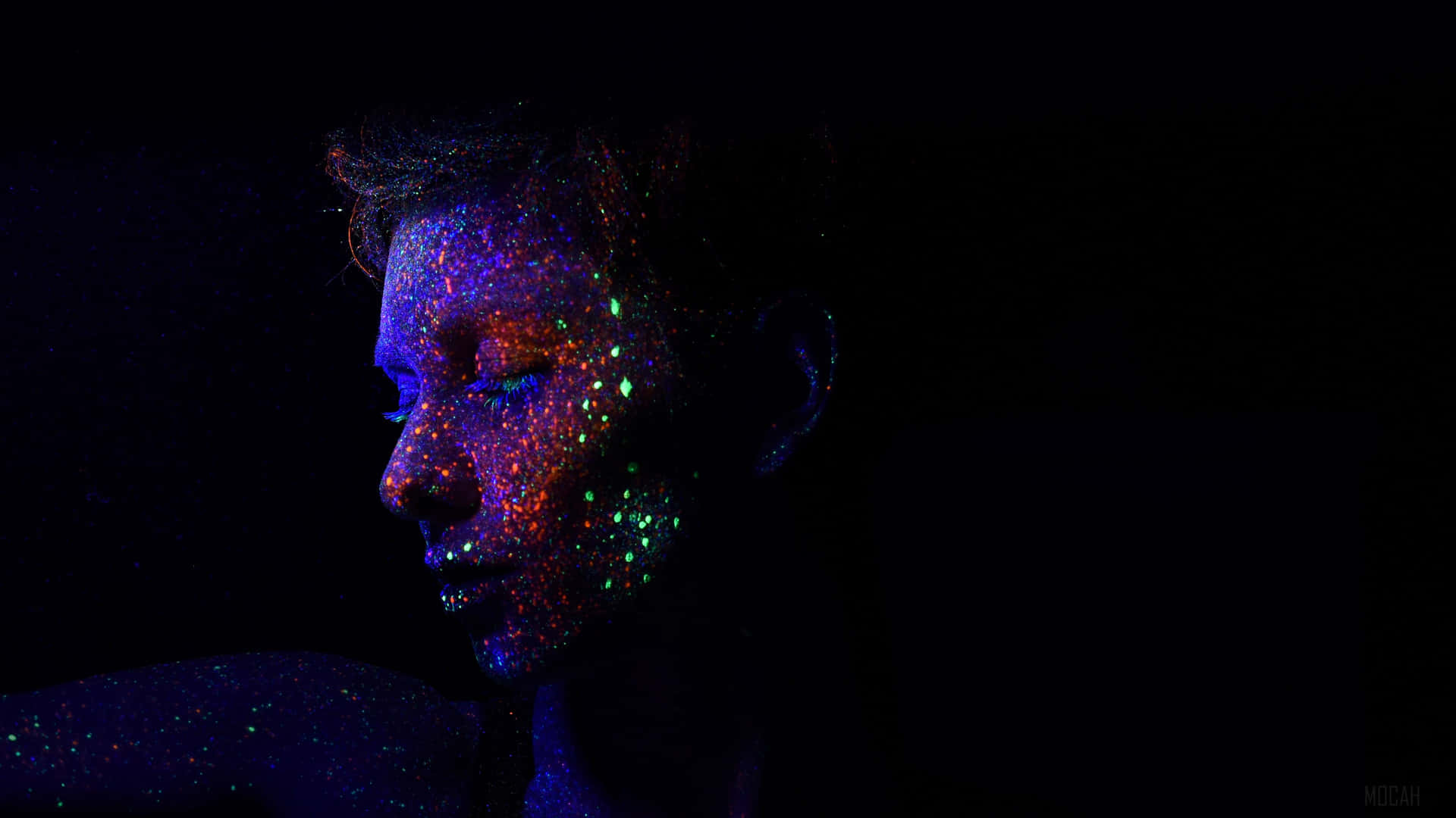 Ultraviolet Face Art Wide Photo Background