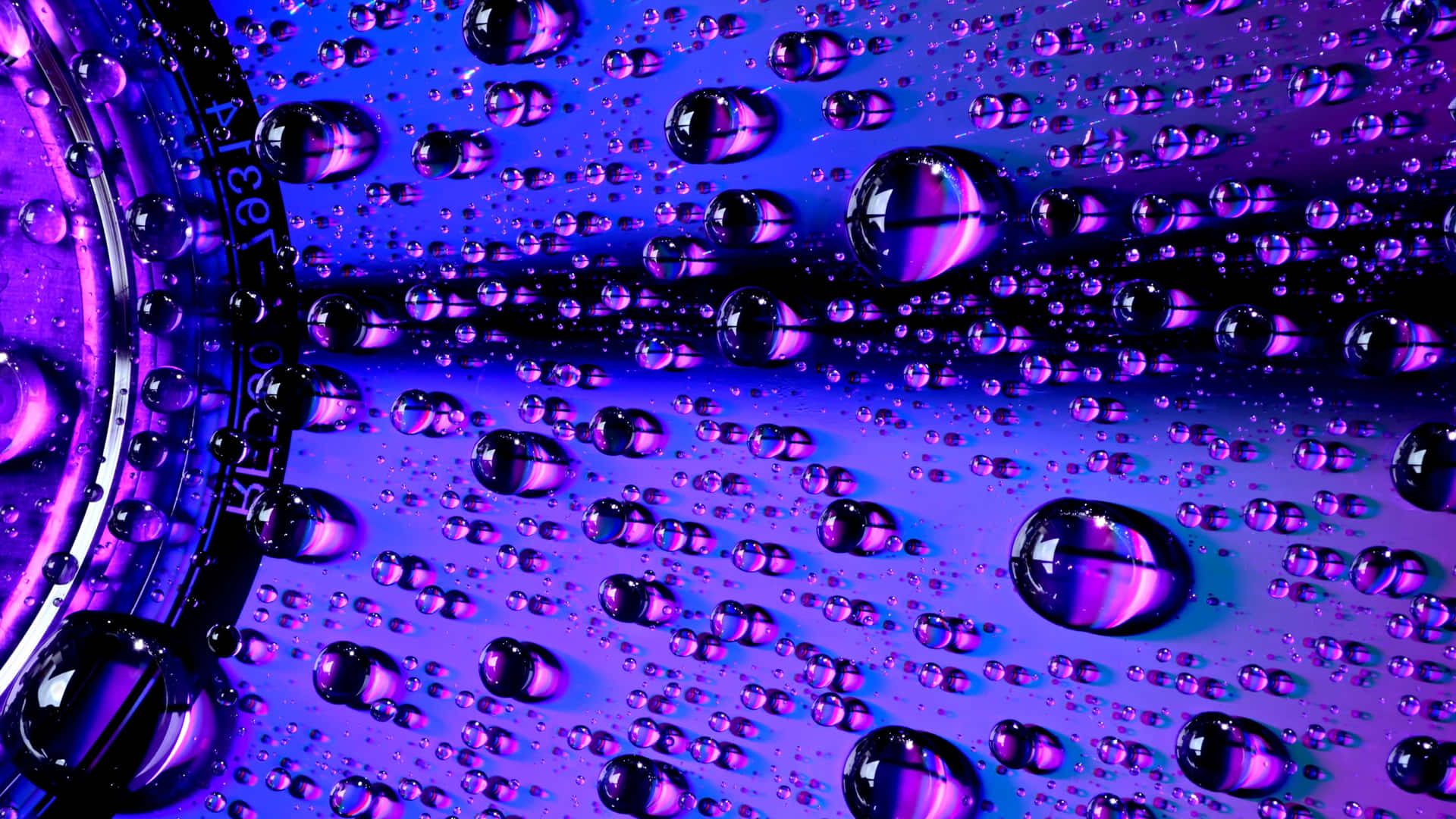 Ultraviolet Lights On Waterdrops Background