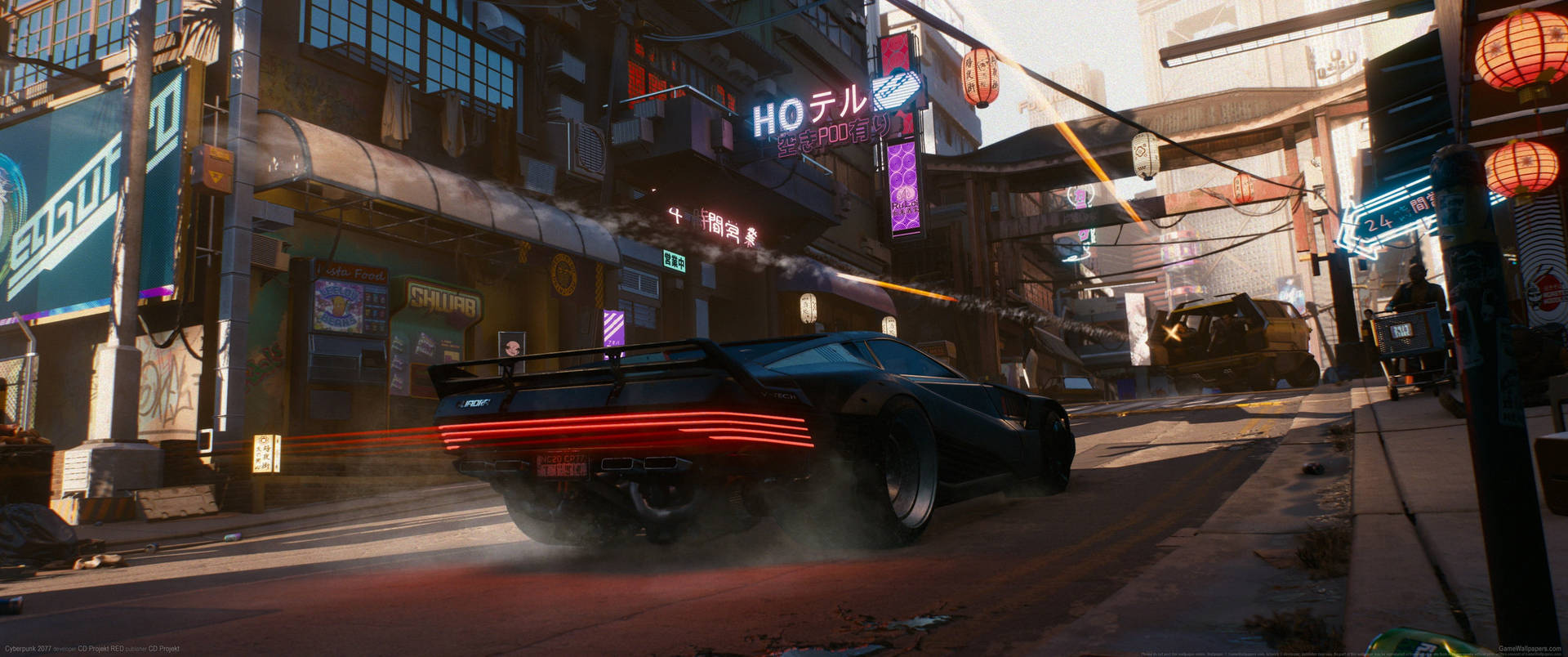 Ultrawide Cyberpunk Furious Car Background