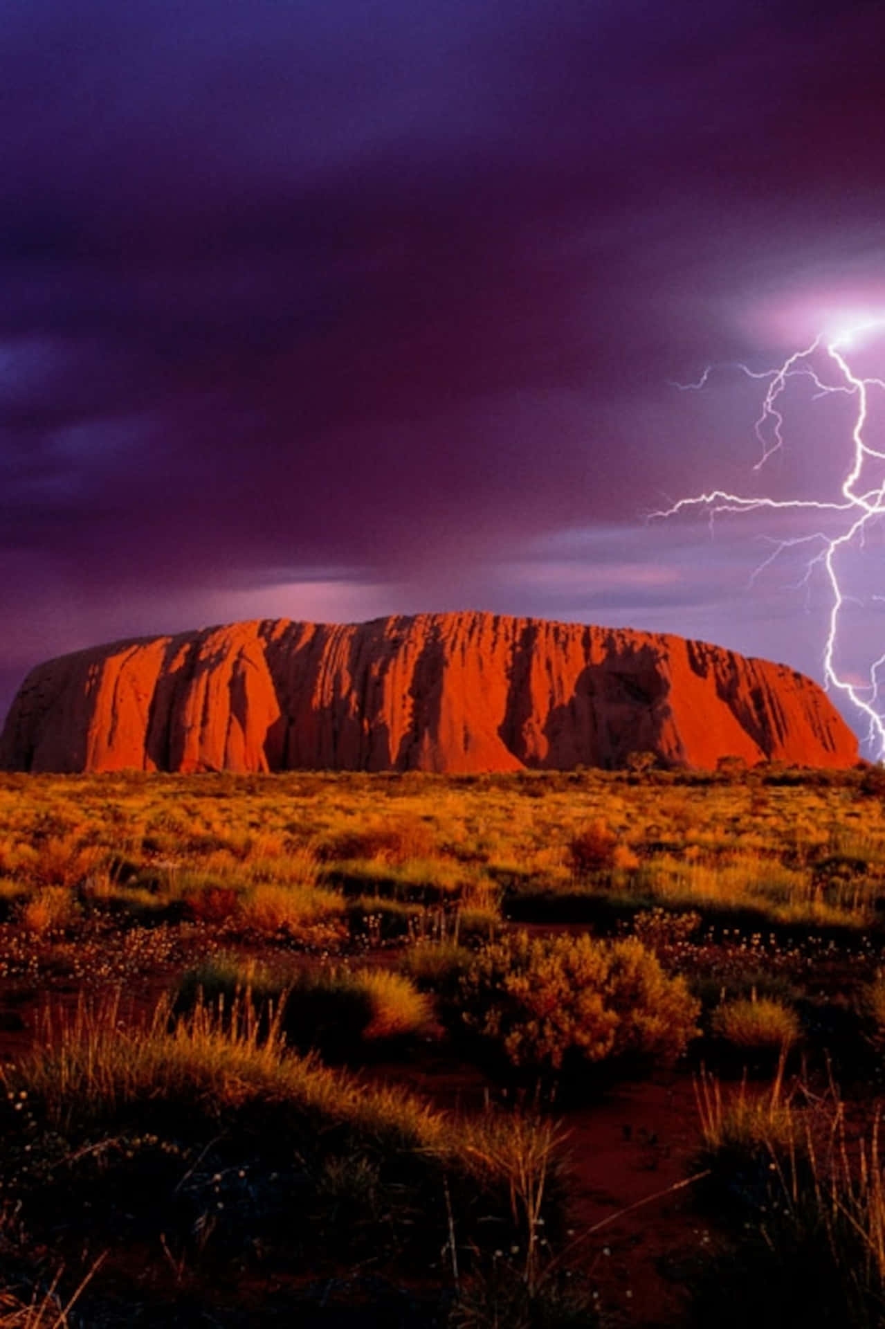 Uluru Lightning Bolt Background