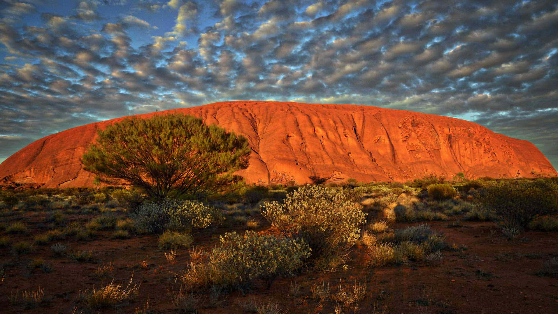 Uluru Sky Gray Clouds Background