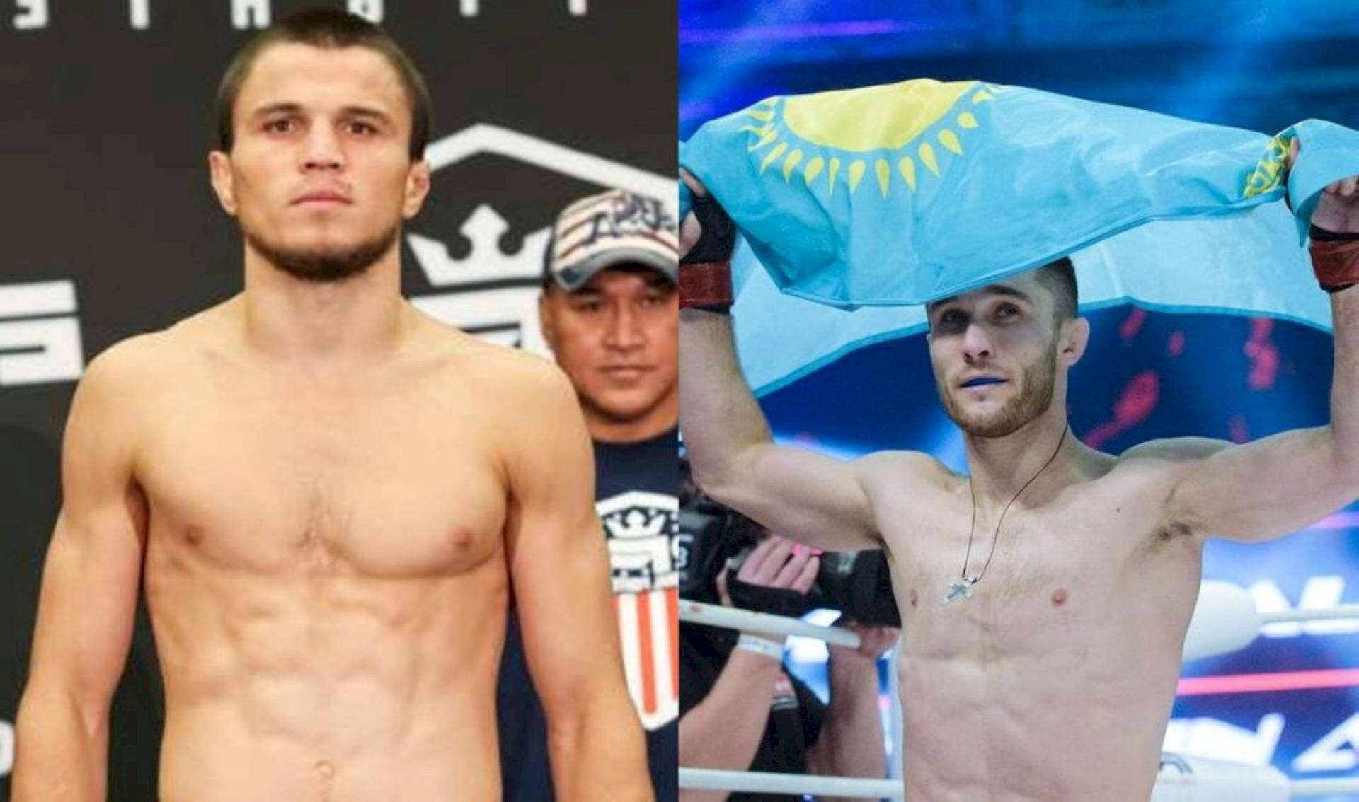 Umar Nurmagomedov In Action Against Sergey Morozov Background