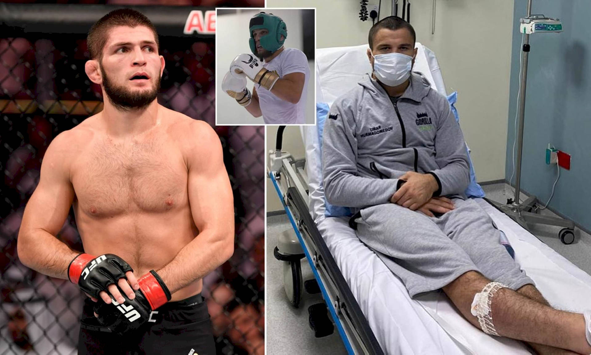 Umar Nurmagomedov In Hospital Bed Background