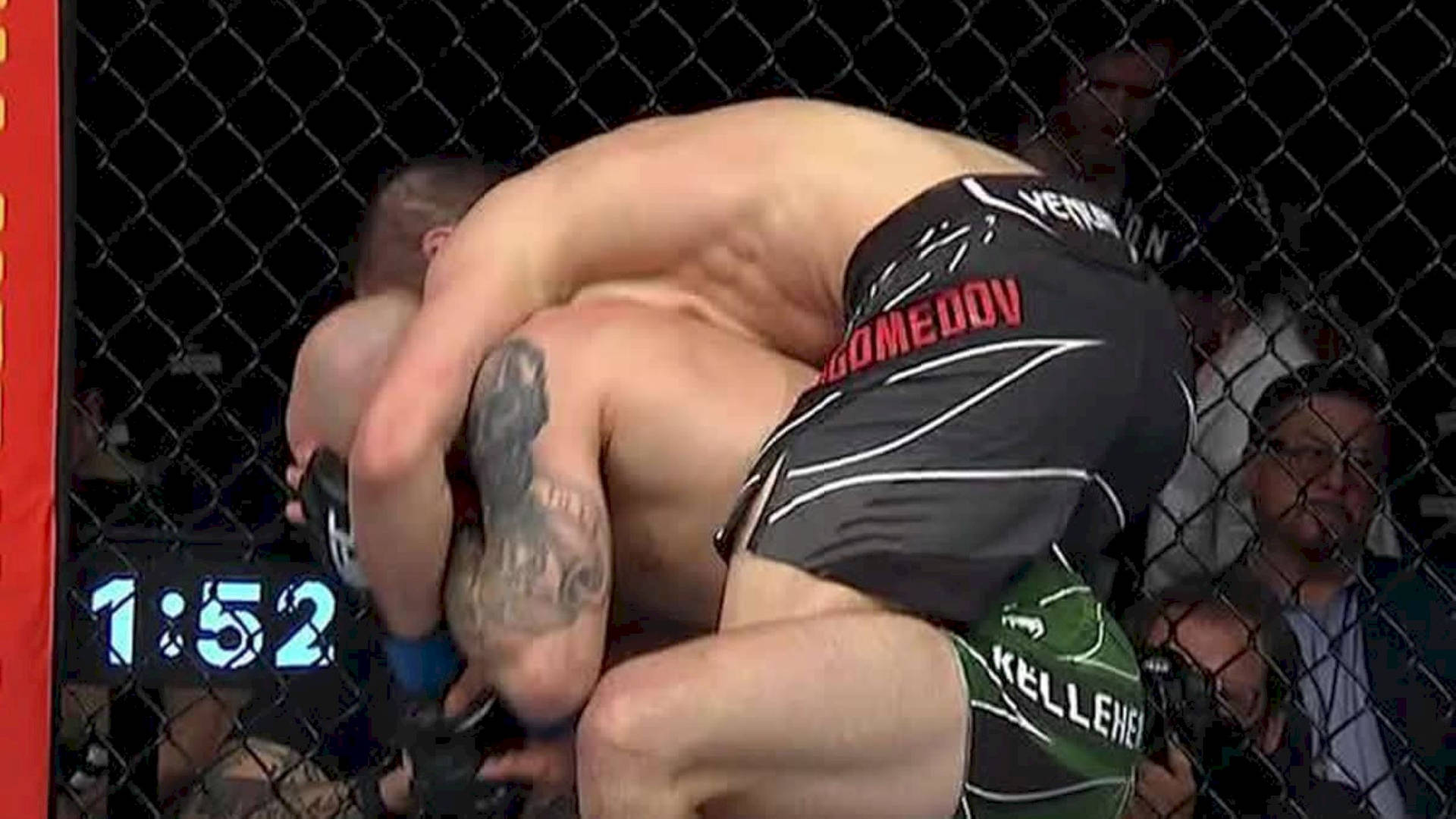 Umar Nurmagomedov Pinning His Opponent Down Background