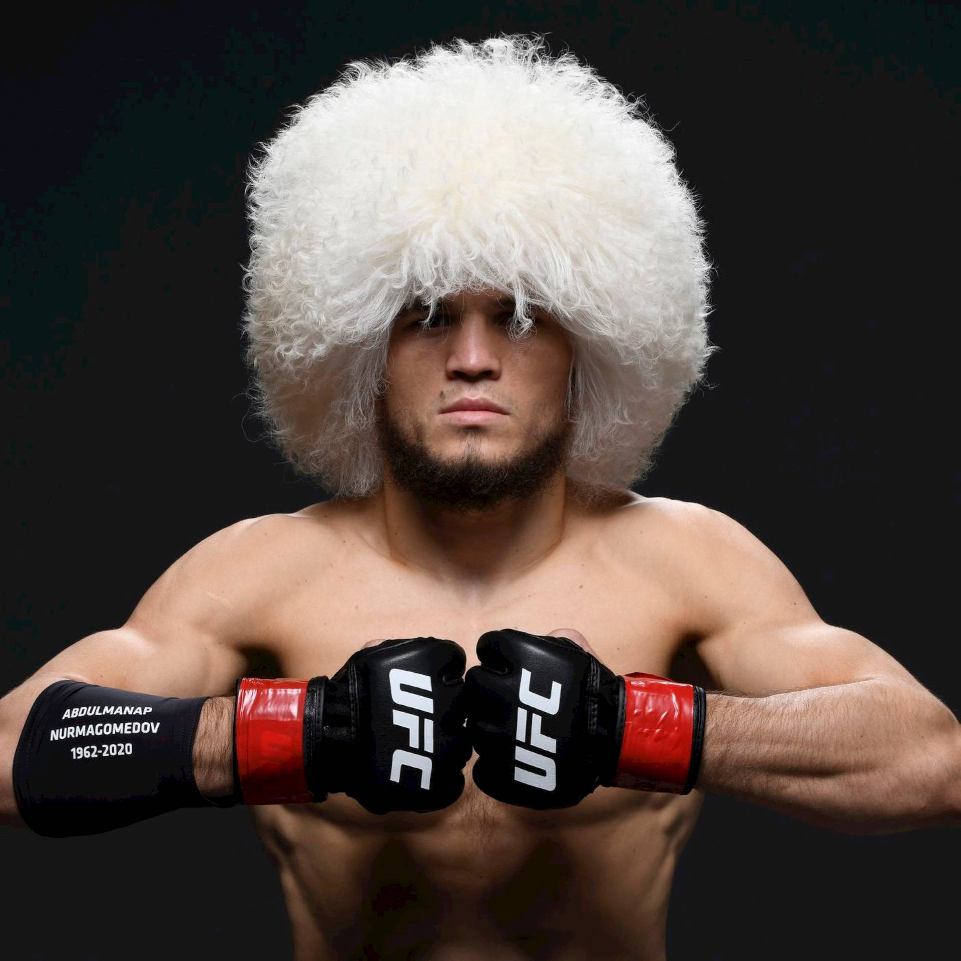 Umar Nurmagomedov Posing While Wearing Papakha Background