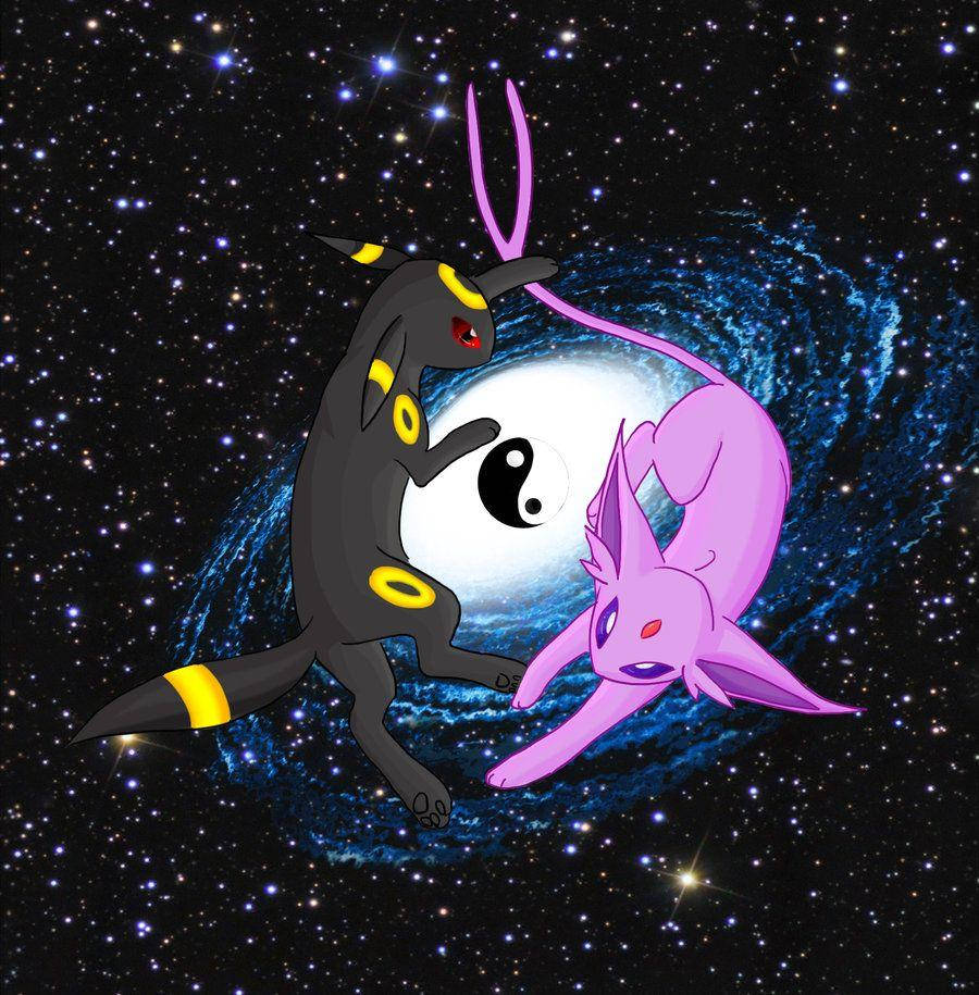 Umbreon And Espeon Playing Background