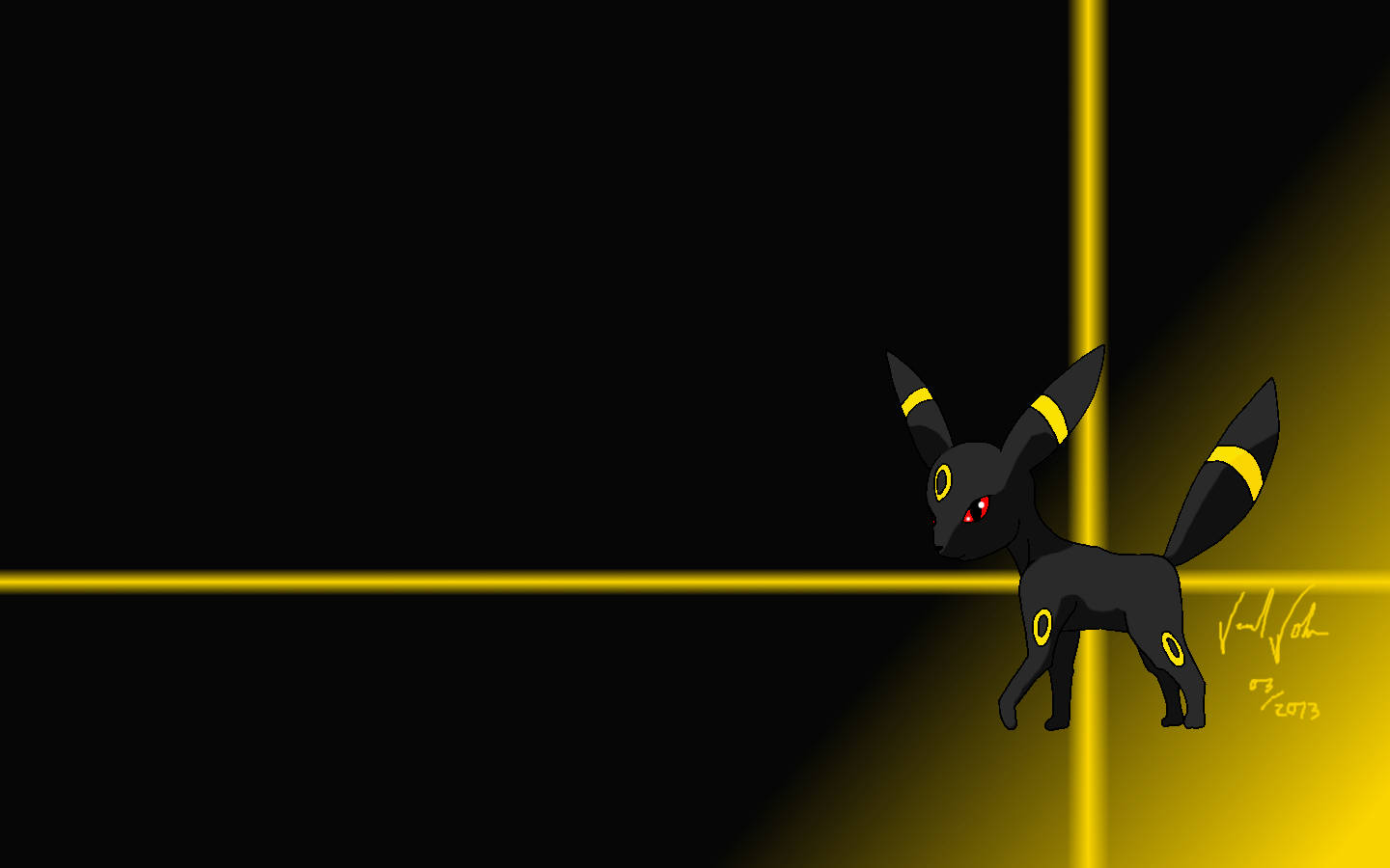 Umbreon Yellow Lines Background