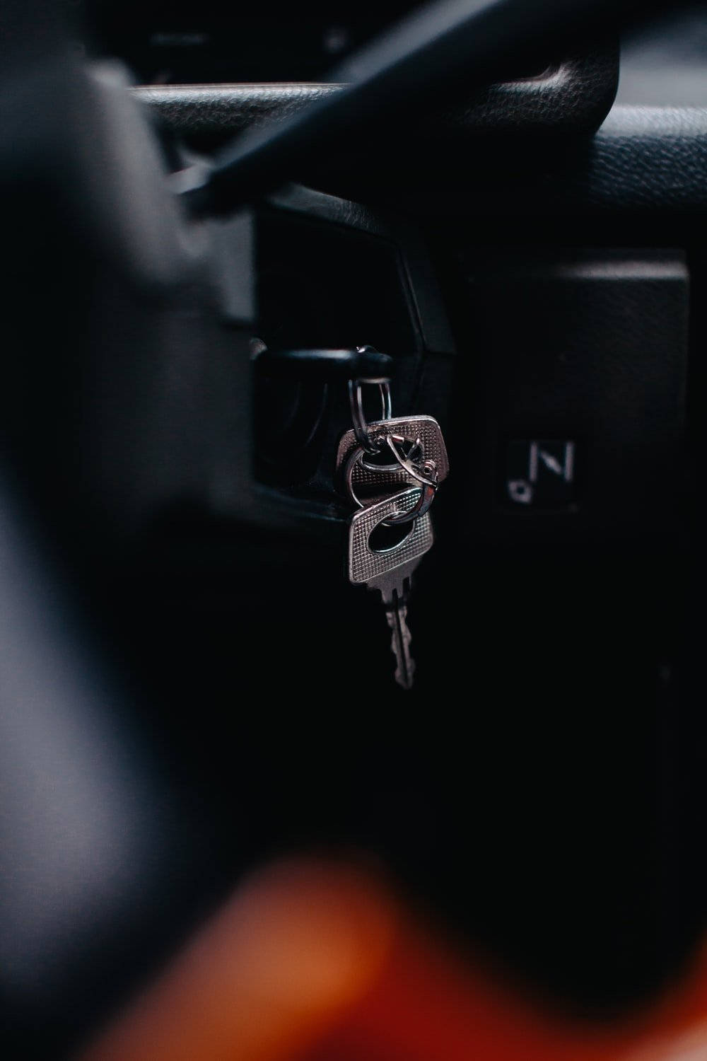 Unattended Car Key Inside A Vehicle Background