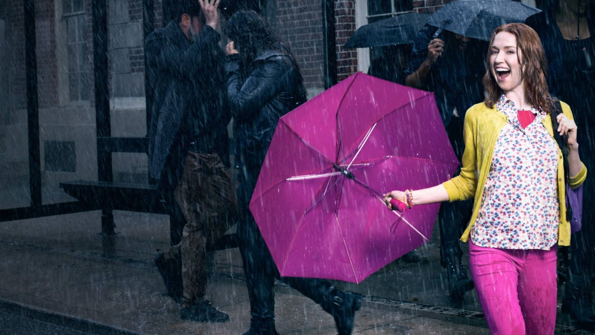 Unbreakable Kimmy Schmidt In Rainy Day Background