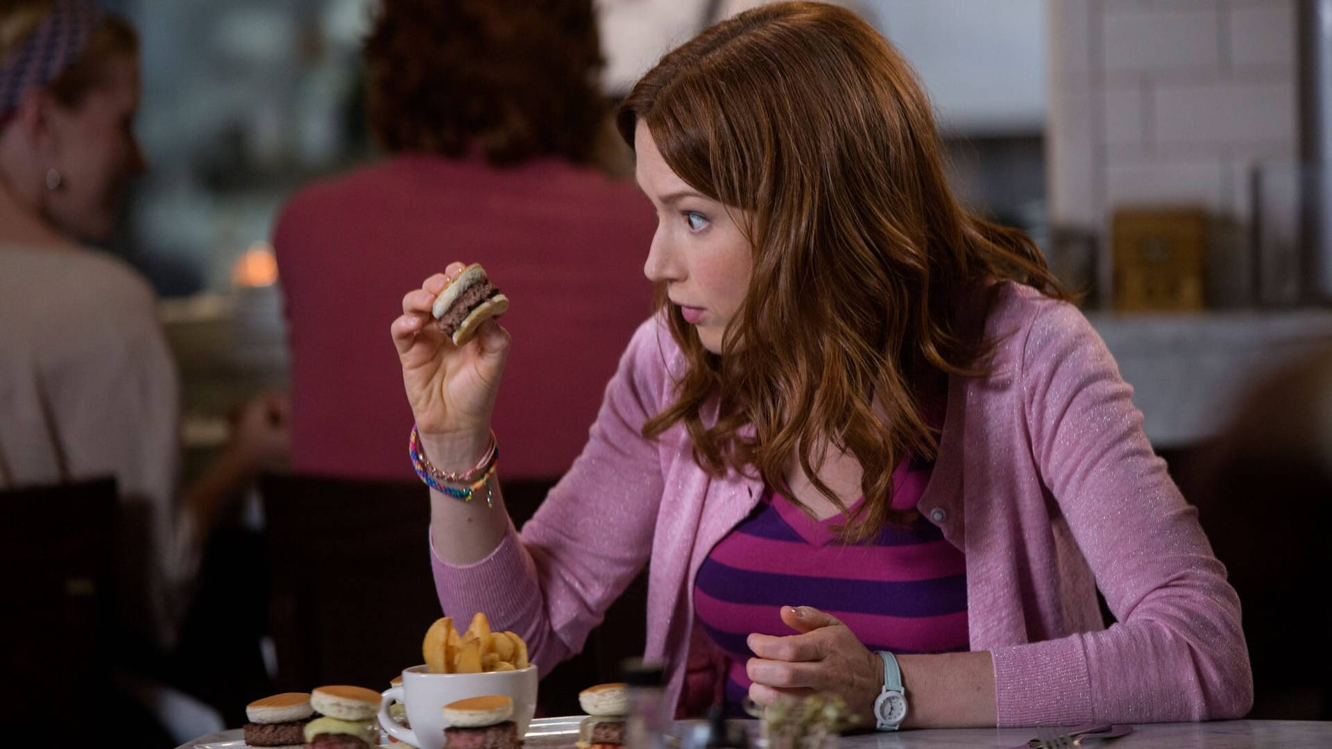 Unbreakable Kimmy Schmidt Kimmy Staring At Burger Background