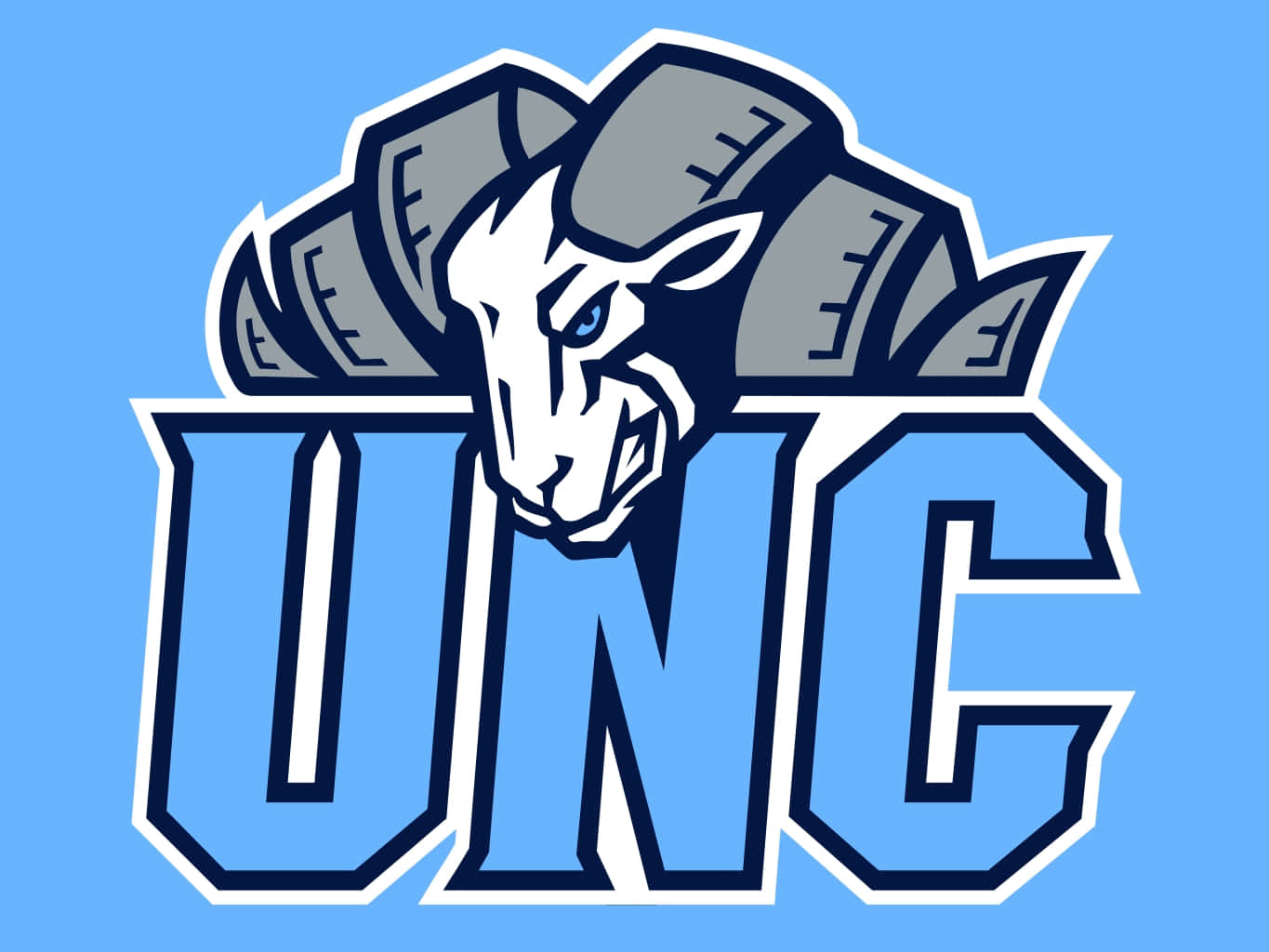 Unc Logo On A Blue Background