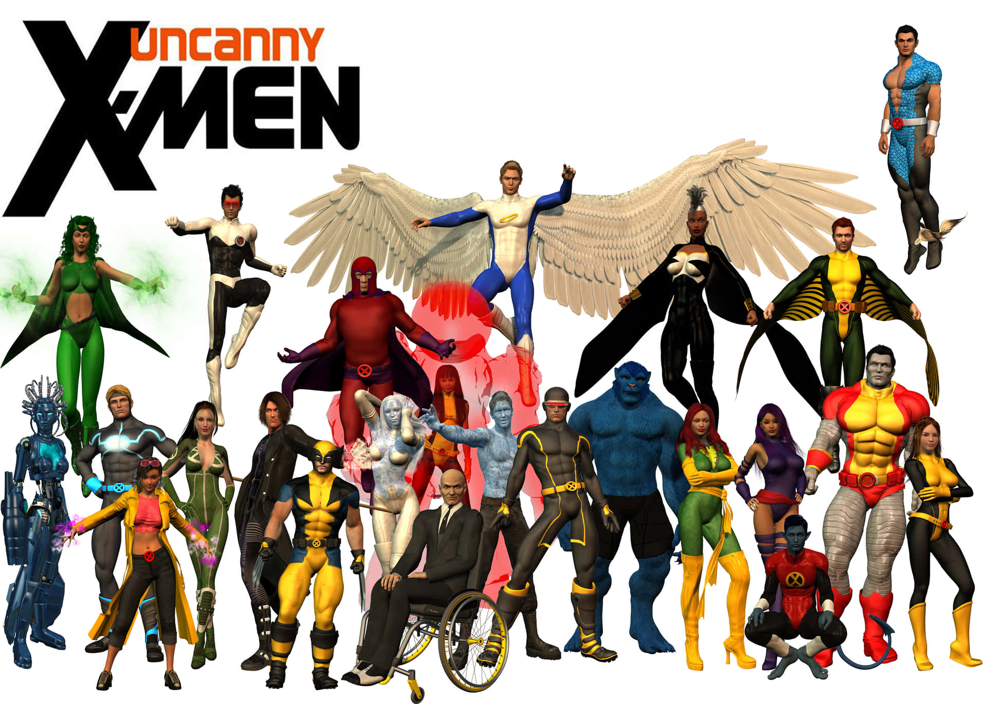 Uncanny X-men 3d Figures Background