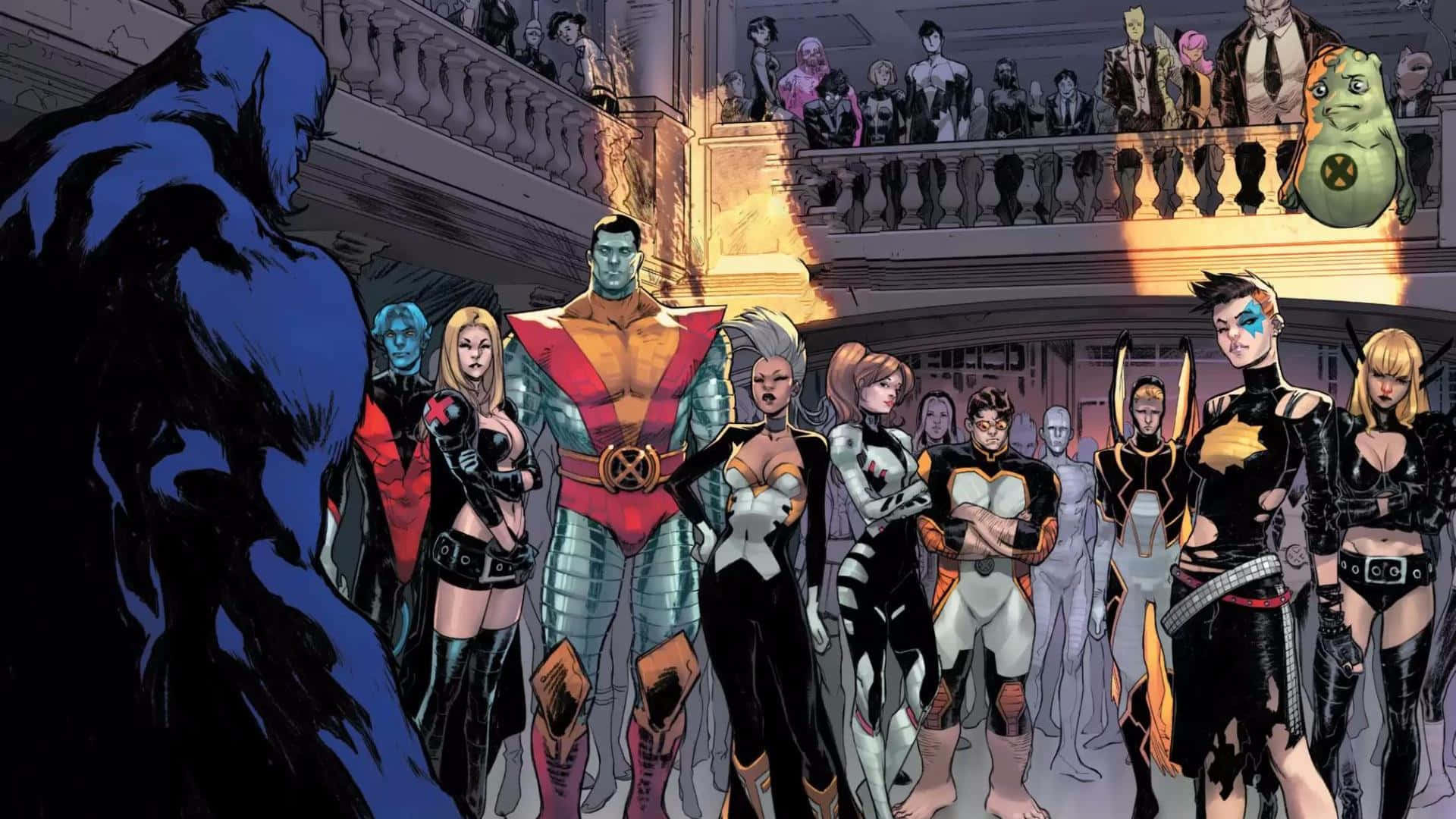 Uncanny X-men Looking At Beast Background