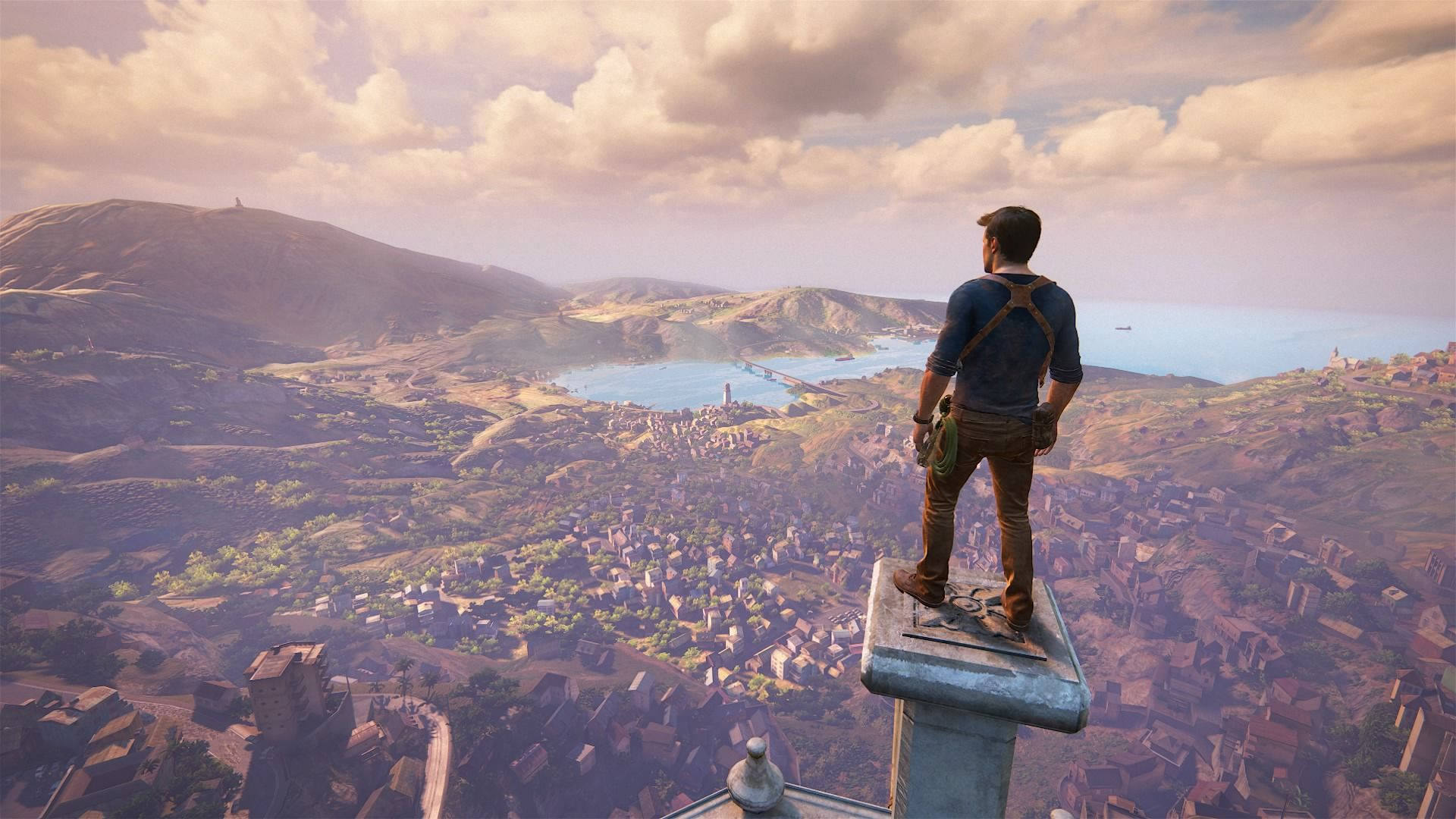 Uncharted Game City Aerial View Background
