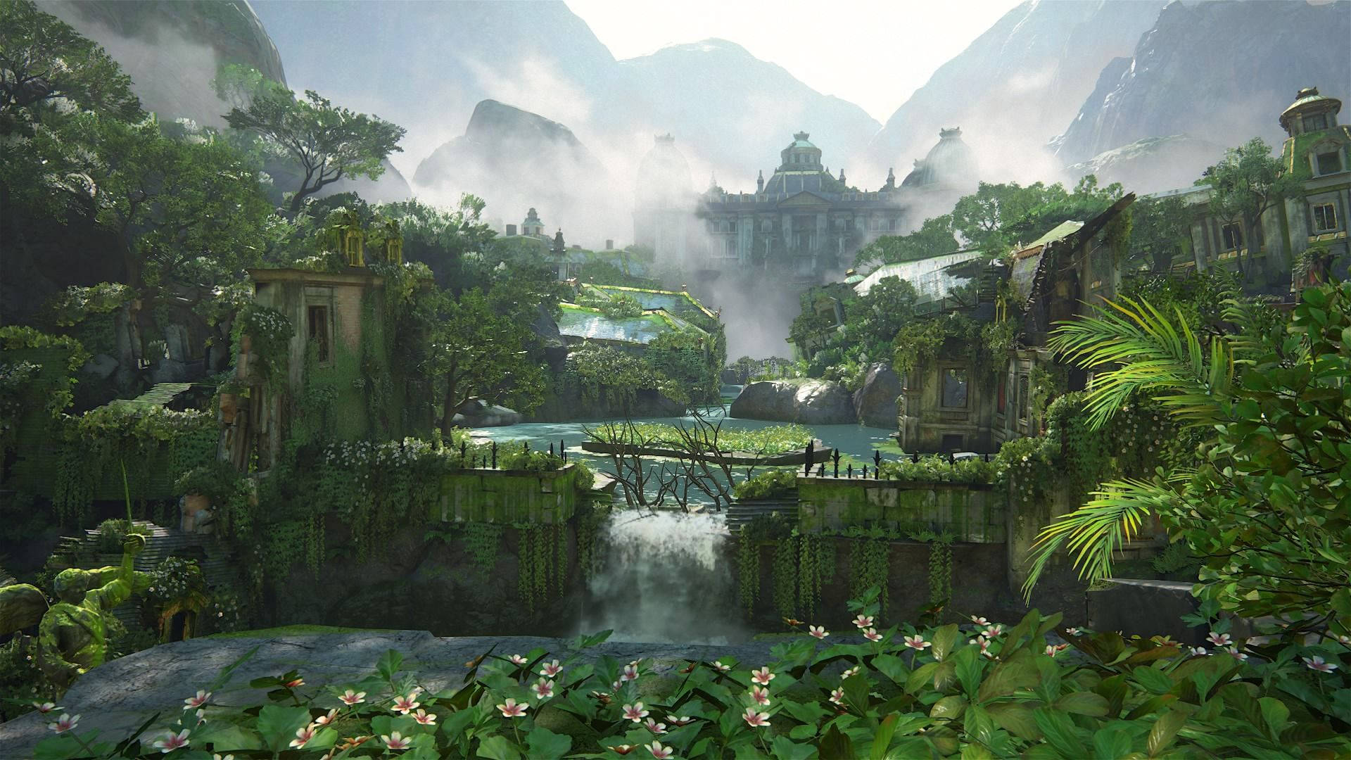 Uncharted Game Rainforest Ruins Background