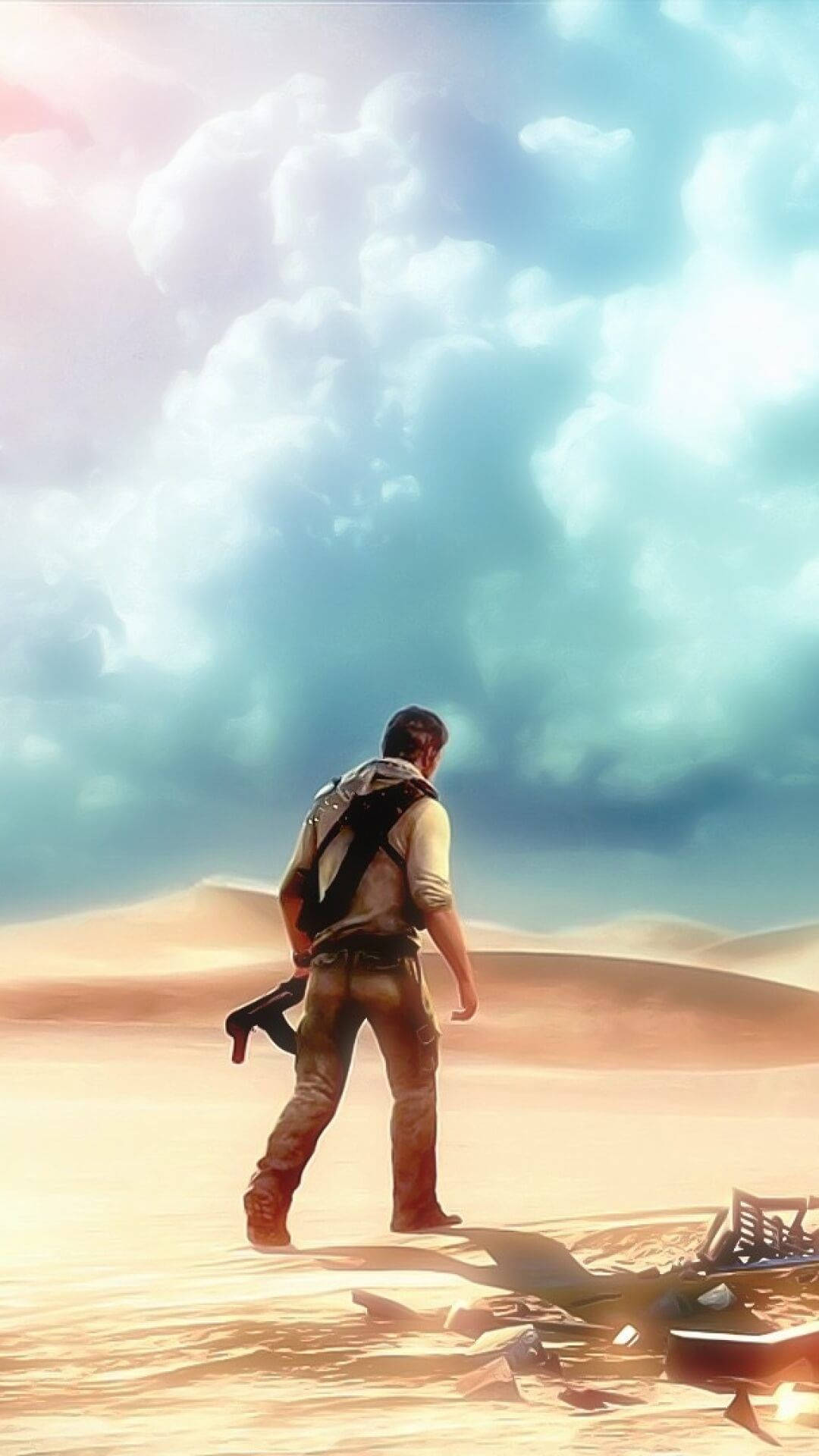 Uncharted Nathan Drake In Desert Background