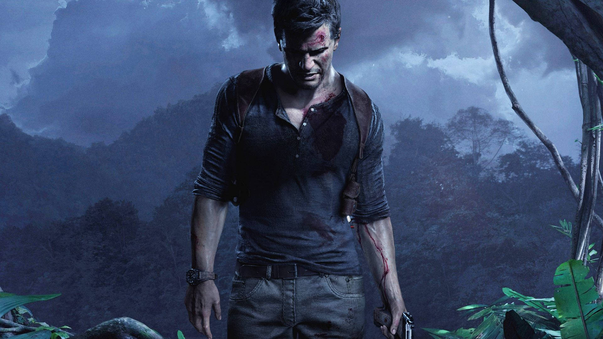 Uncharted Nathan Drake In Forest Background