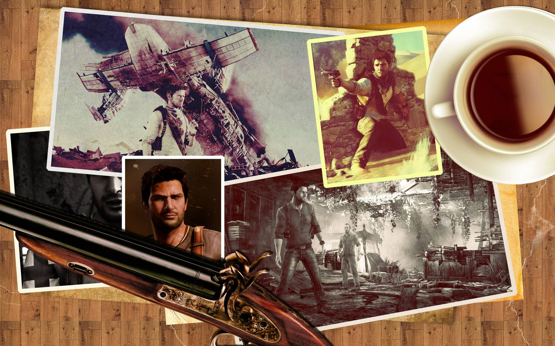 Uncharted Nathan Drake Vintage Photos Background