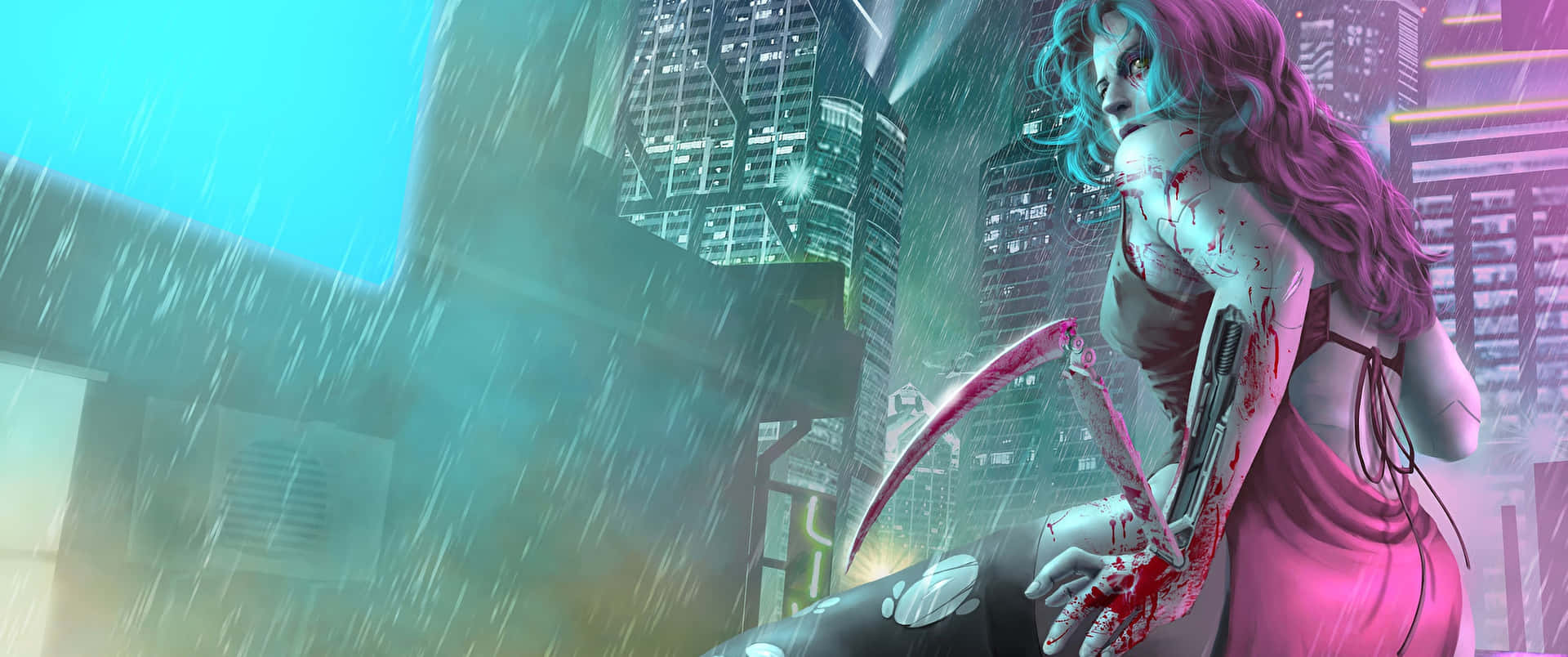Uncover The Mysteries Of The Futuristic City In Cyberpunk 3440x1440 Background
