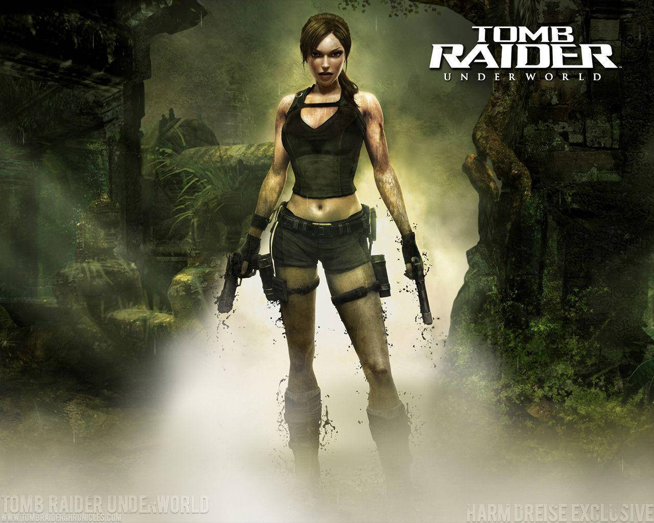 Uncover The Power Of Lara Croft In Tomb Raider Game Background