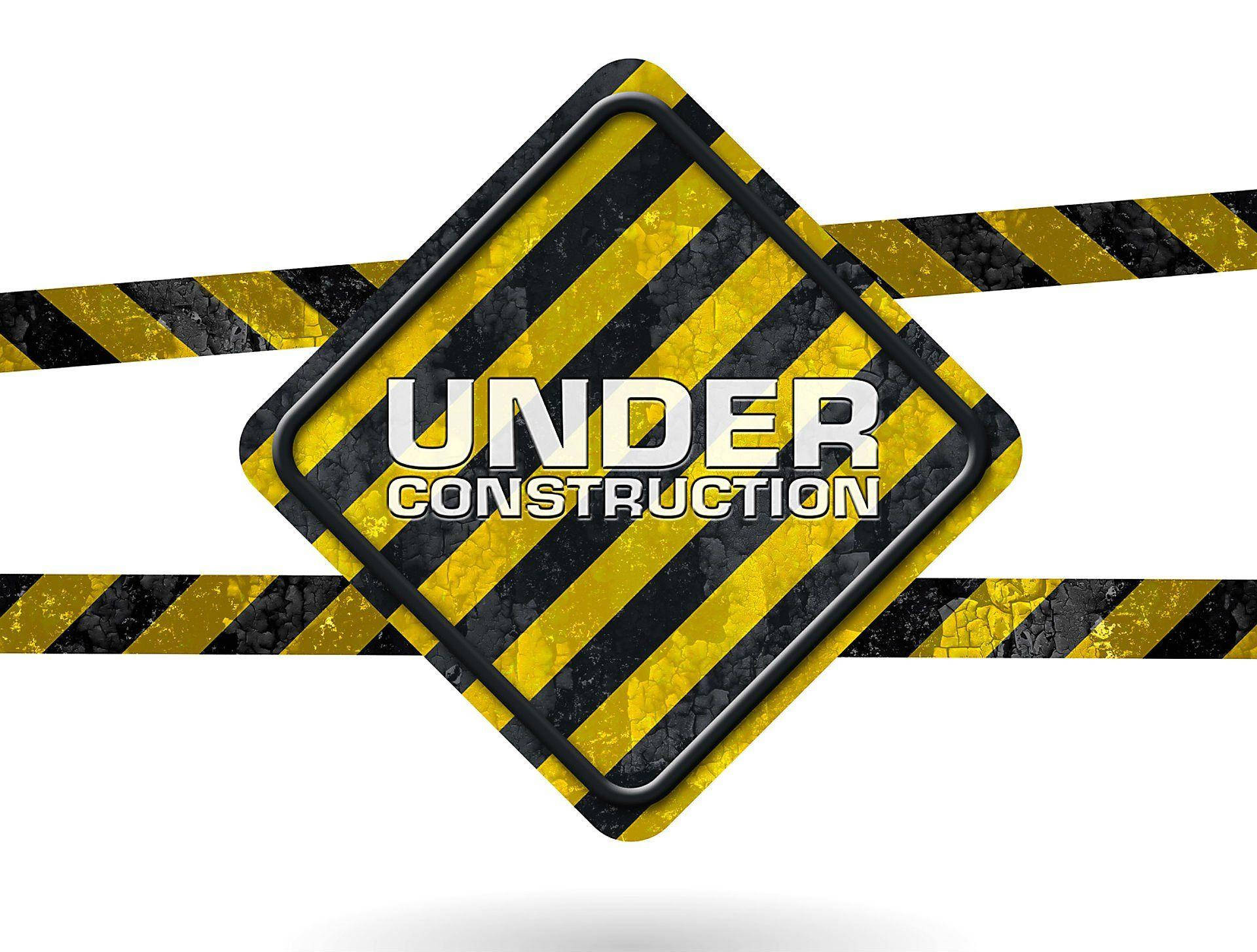 Under Construction Sign Hazard Lines Maintenance Background