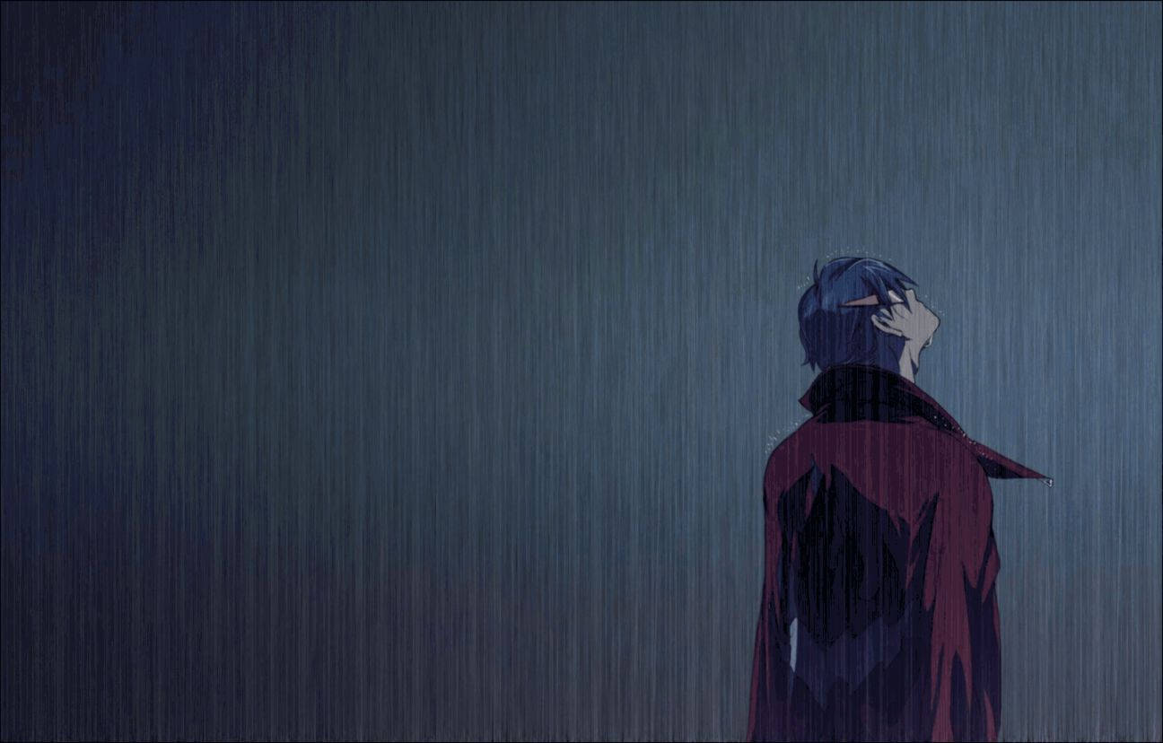 Under The Rain Anime Boy Sad Aesthetic