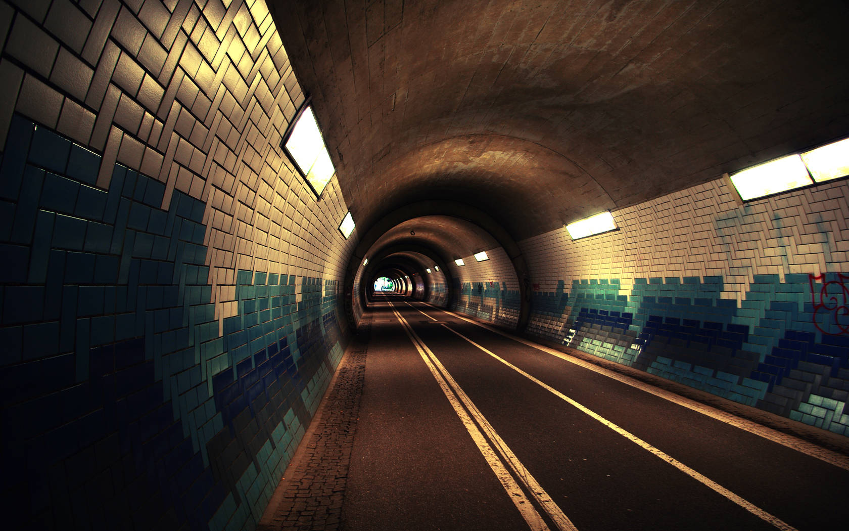 Underground Brick Tunnel Background