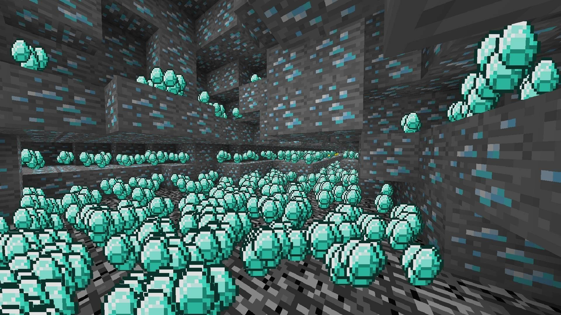 Underground Minecraft Diamond Crystals Background