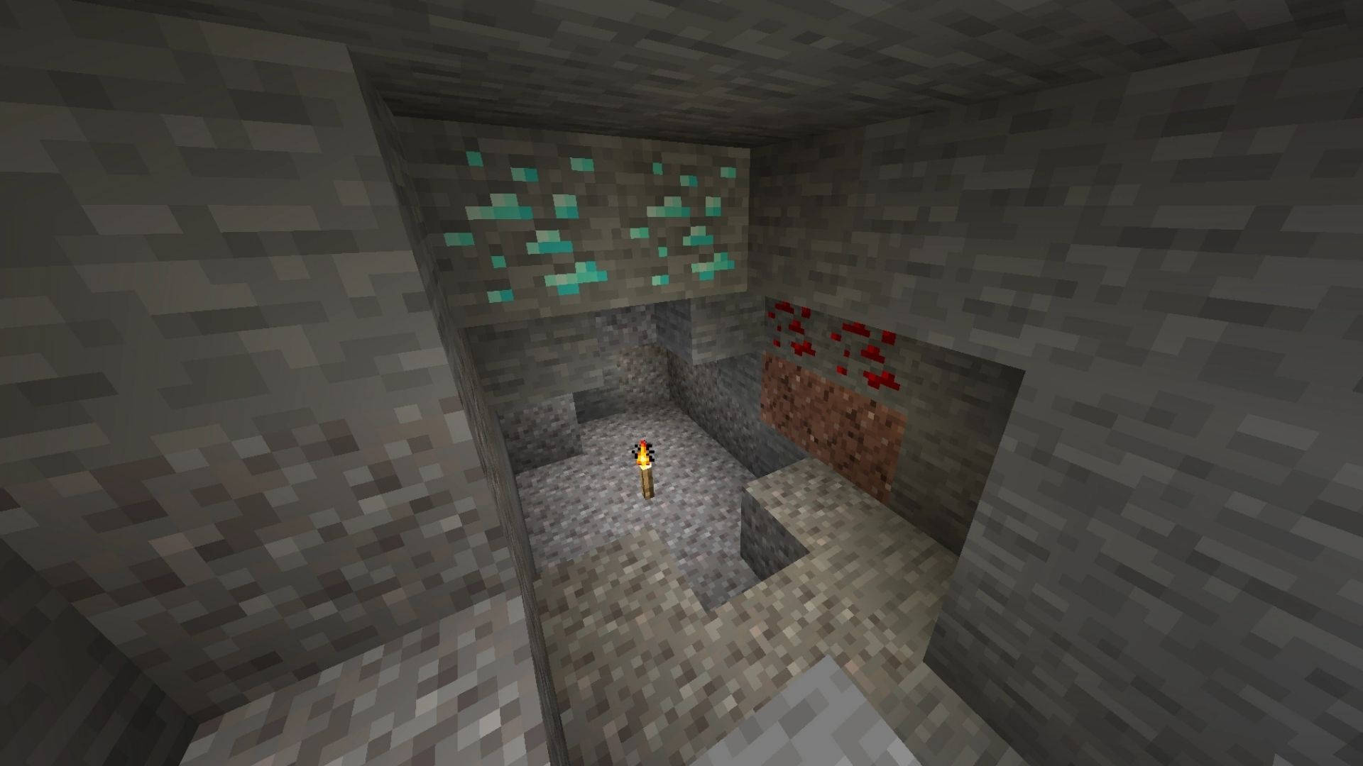 Underground Minecraft Diamond Ores Background