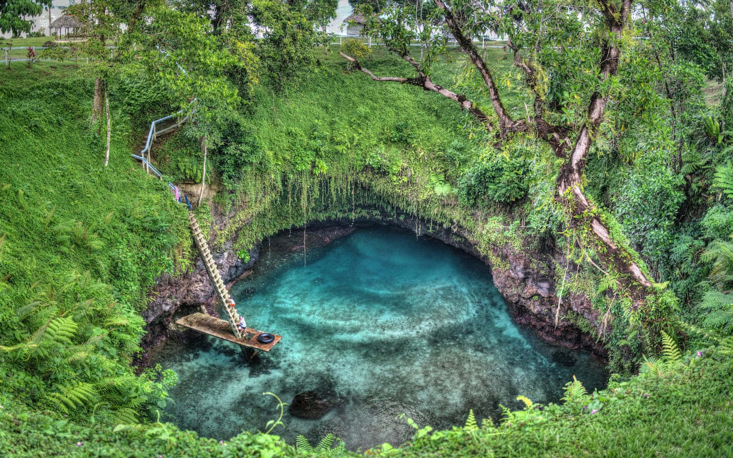Underground River In Apia Background