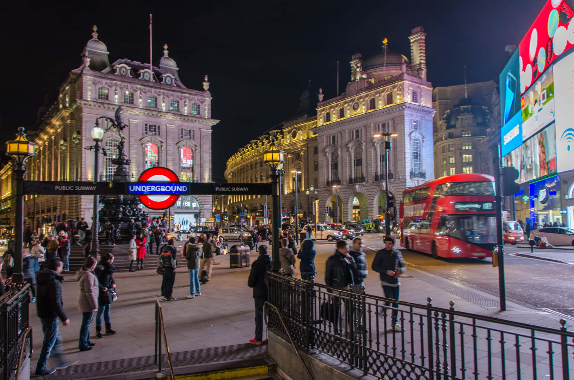 Underground Subway Station In Piccadilly Circus Background