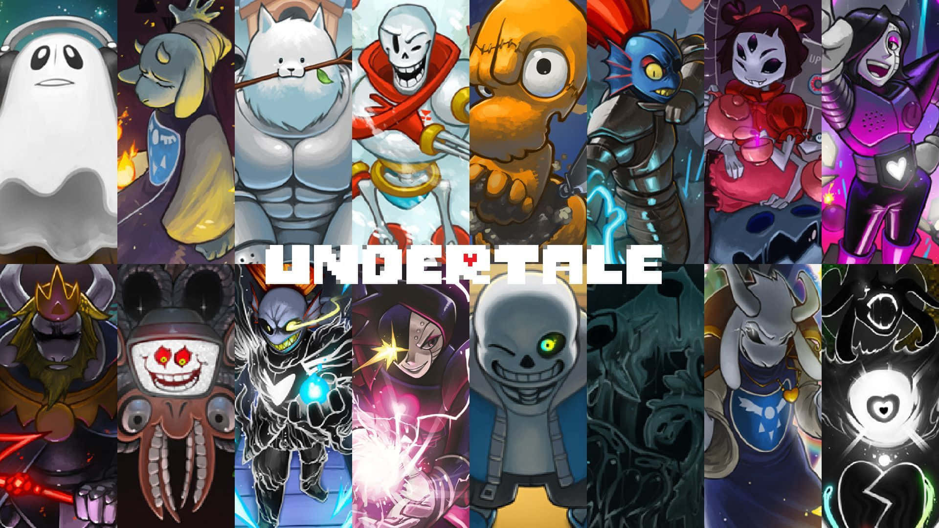 Undersale - A Collection Of Cartoon Characters Background