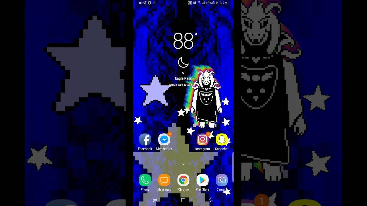Undertale Asriel Dreemurr In A Phone Background