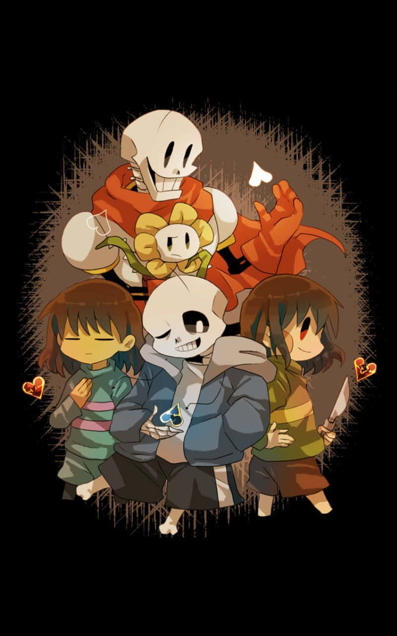 Undertale Frisk Characters Black Background
