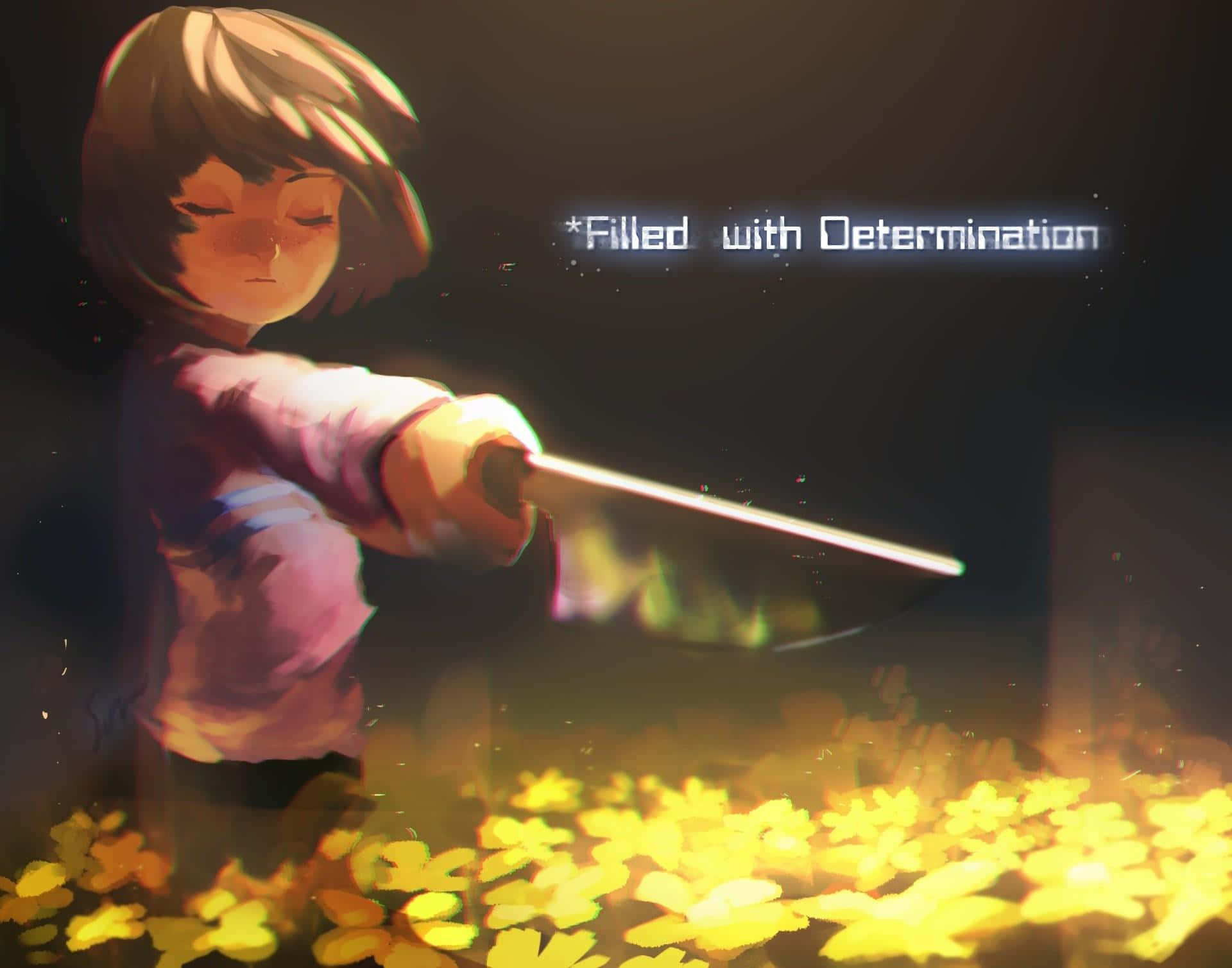 Undertale Frisk Filled With Determination Background